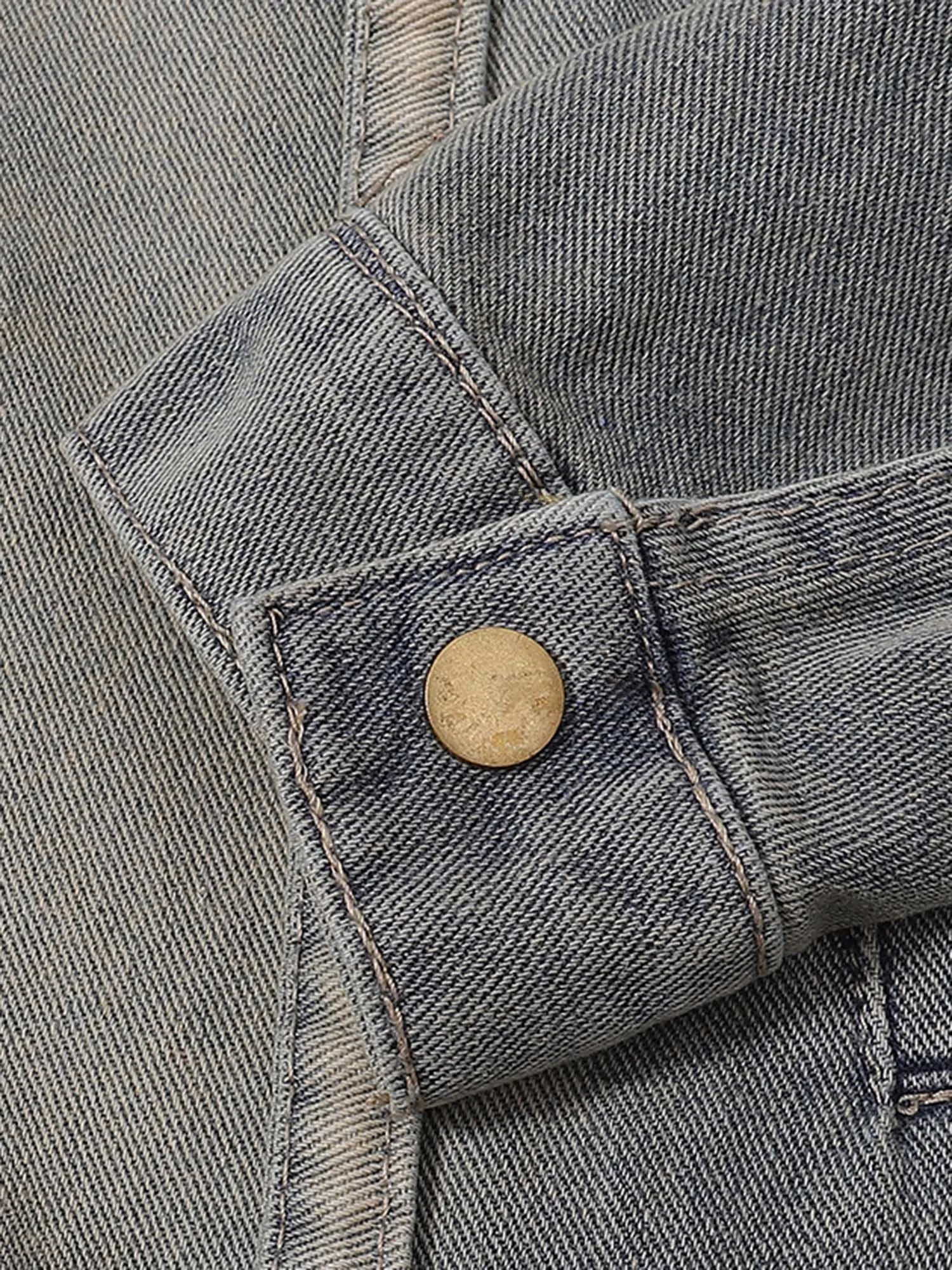 1984 American Fashion Washed Distressed White Denim Jacket