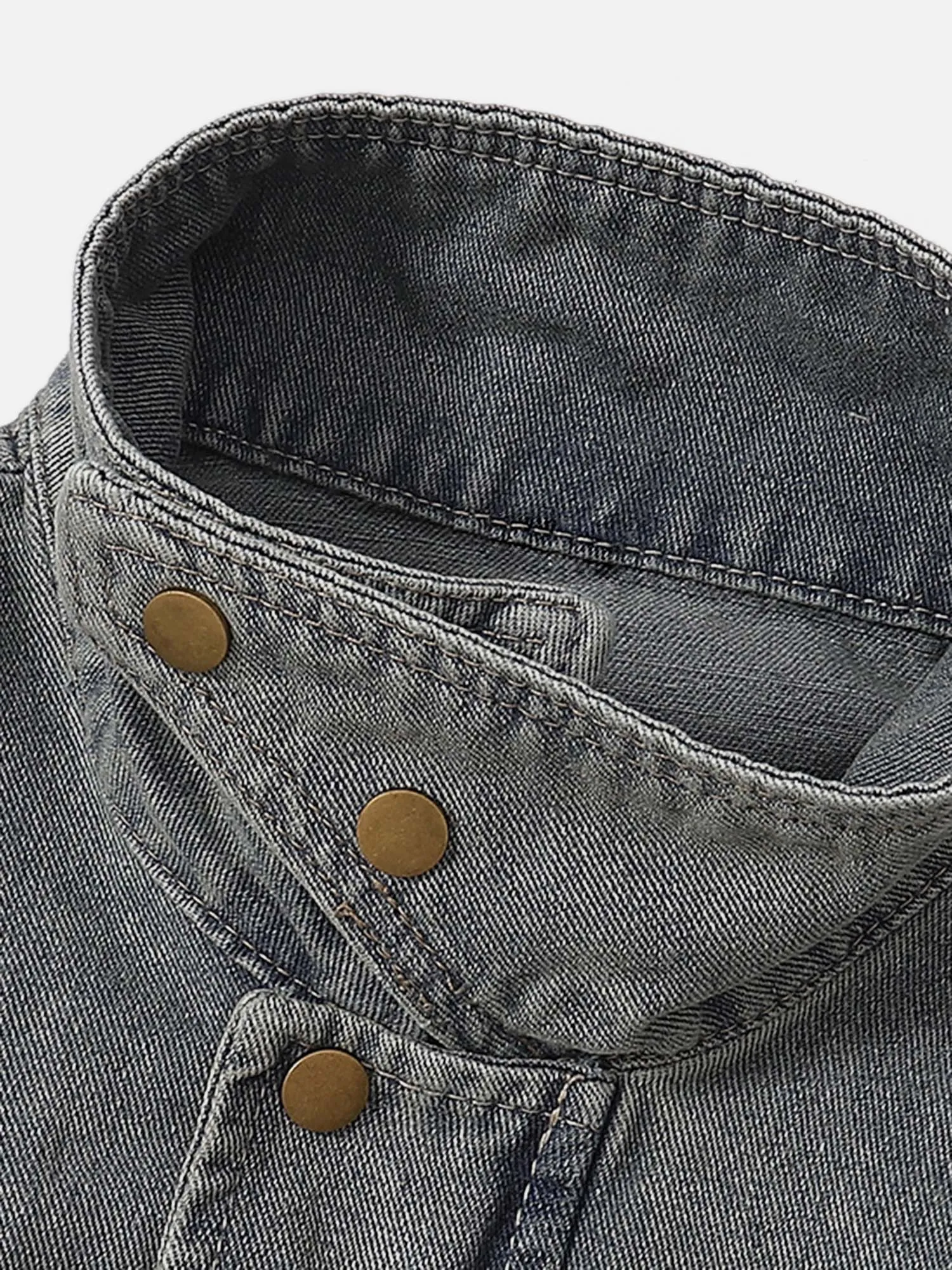 1984 American Fashion Washed Distressed White Denim Jacket