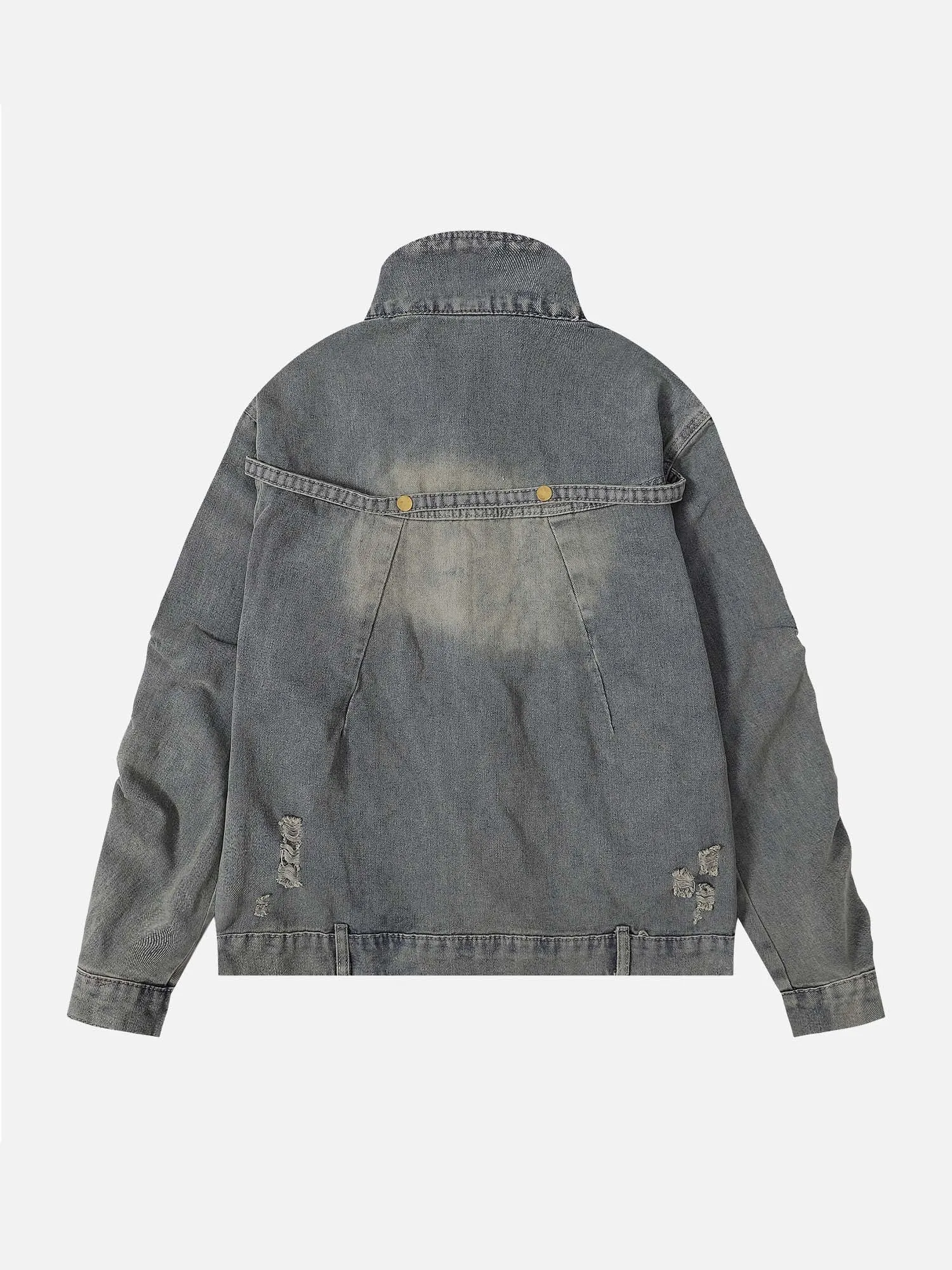 1984 American Fashion Washed Distressed White Denim Jacket