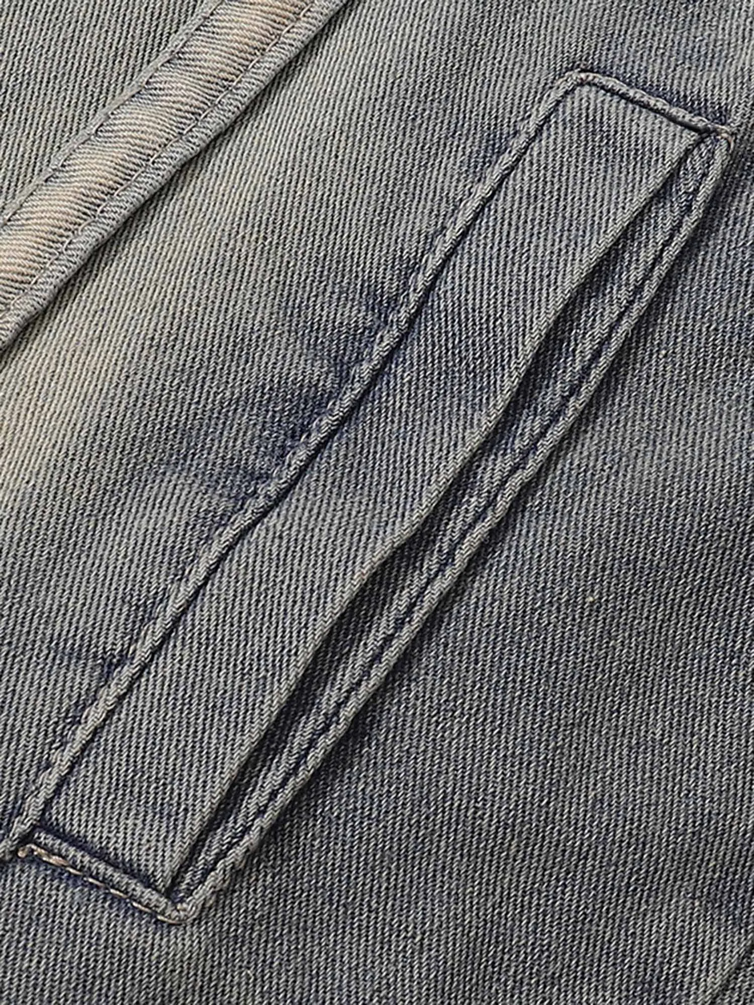 1984 American Fashion Washed Distressed White Denim Jacket
