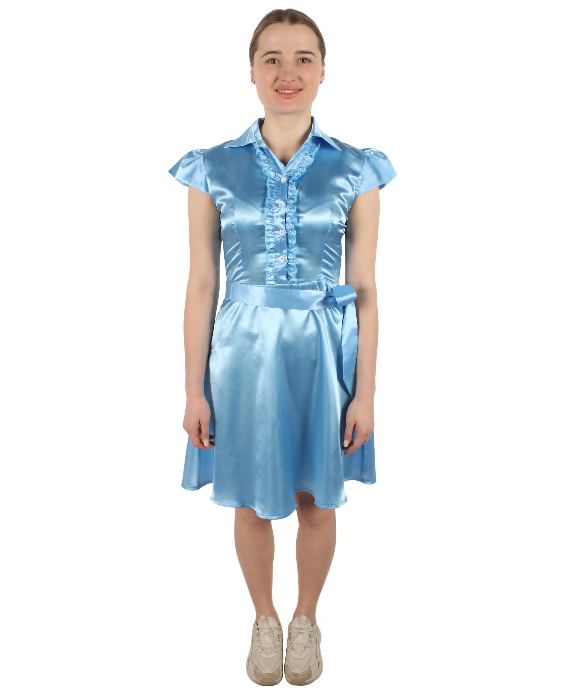 Adult Women's Sleeve Vintage Swing Dress Costume I Perfect for Halloween and Cosplay I Flame-retardant Synthetic Fabric