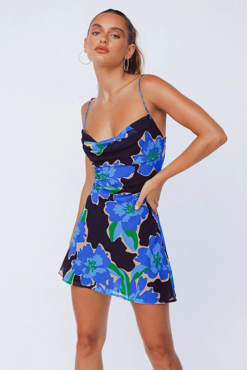 Amozae--hoco dresses Aomzae Spaghetti Strap Floral Mini Dress  Draped Backless Slip Dress Summer Short Casual Beach Dress