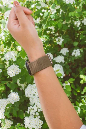 Army Green Adjustable Elastic Watch Band