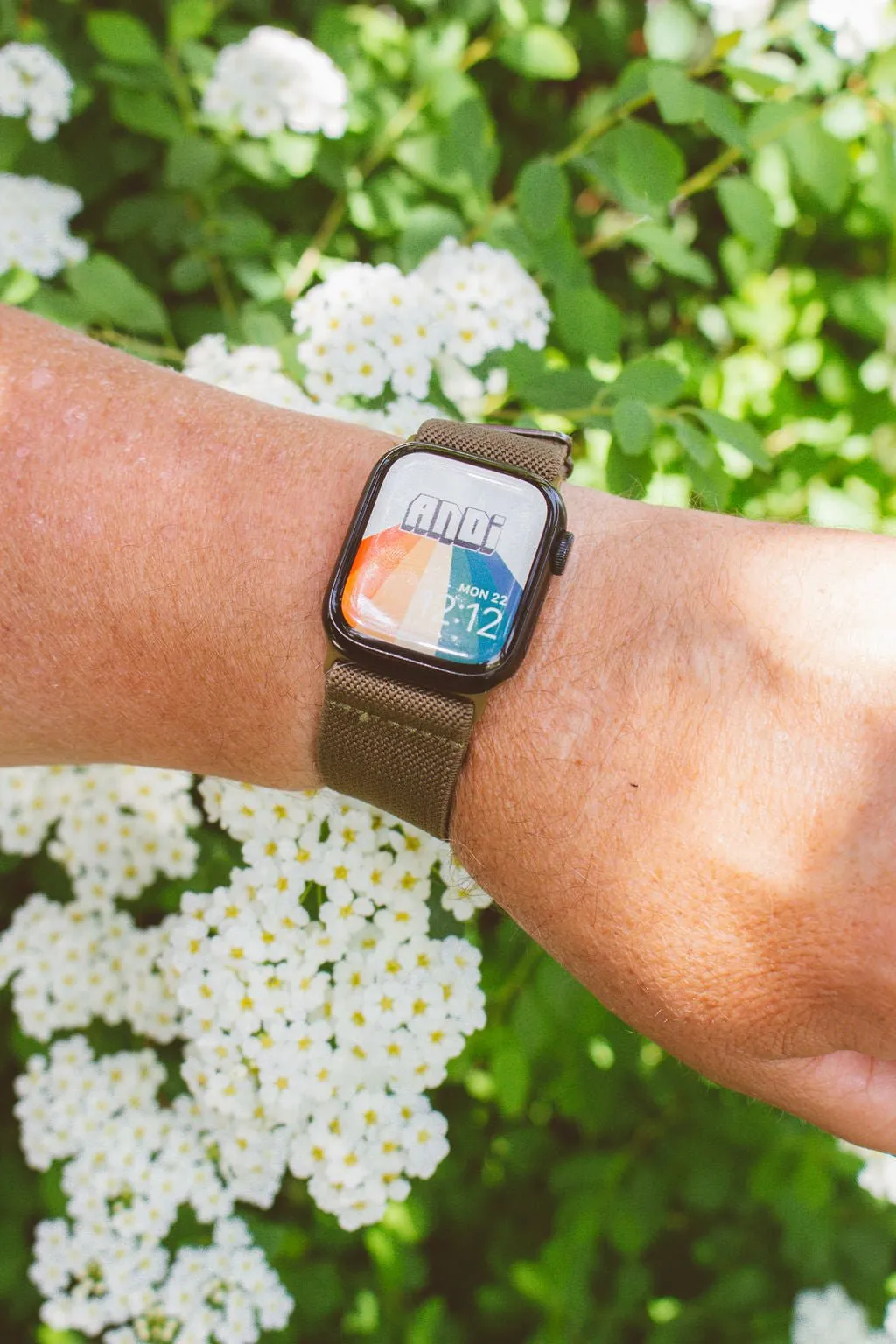 Army Green Adjustable Elastic Watch Band