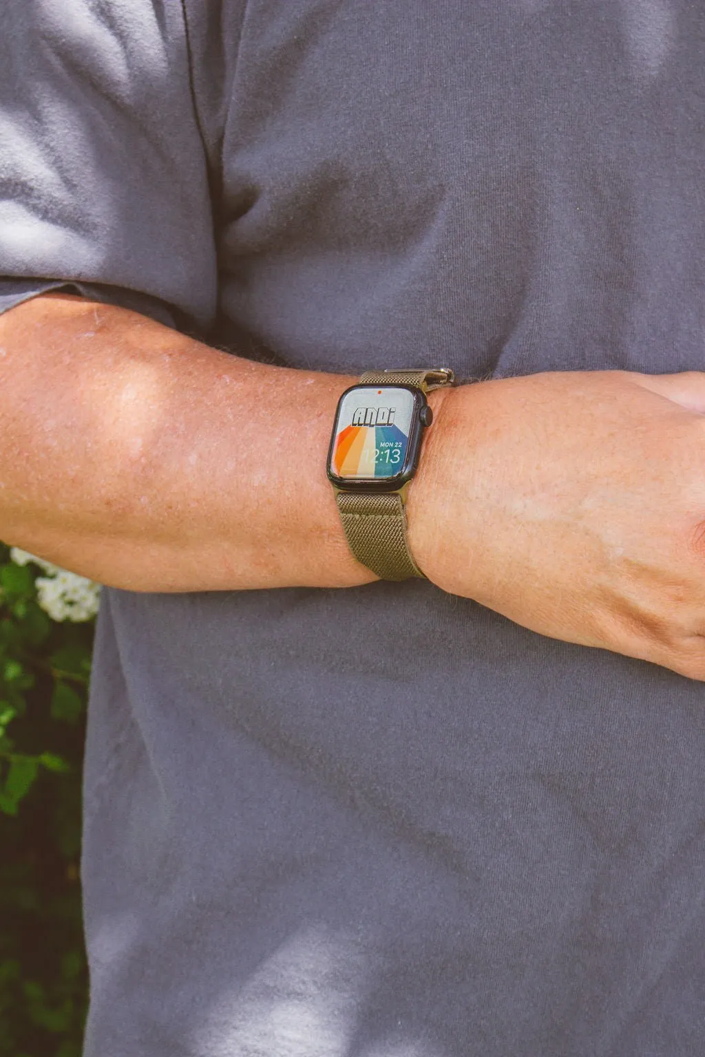 Army Green Adjustable Elastic Watch Band