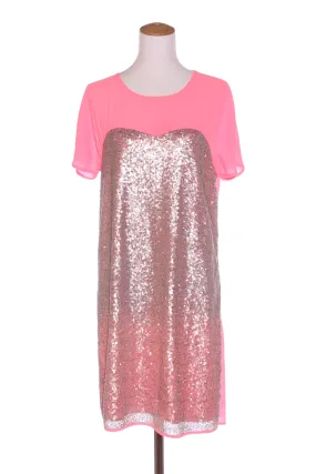 AUGUSTINE - Sequin front neon pink dress! 12