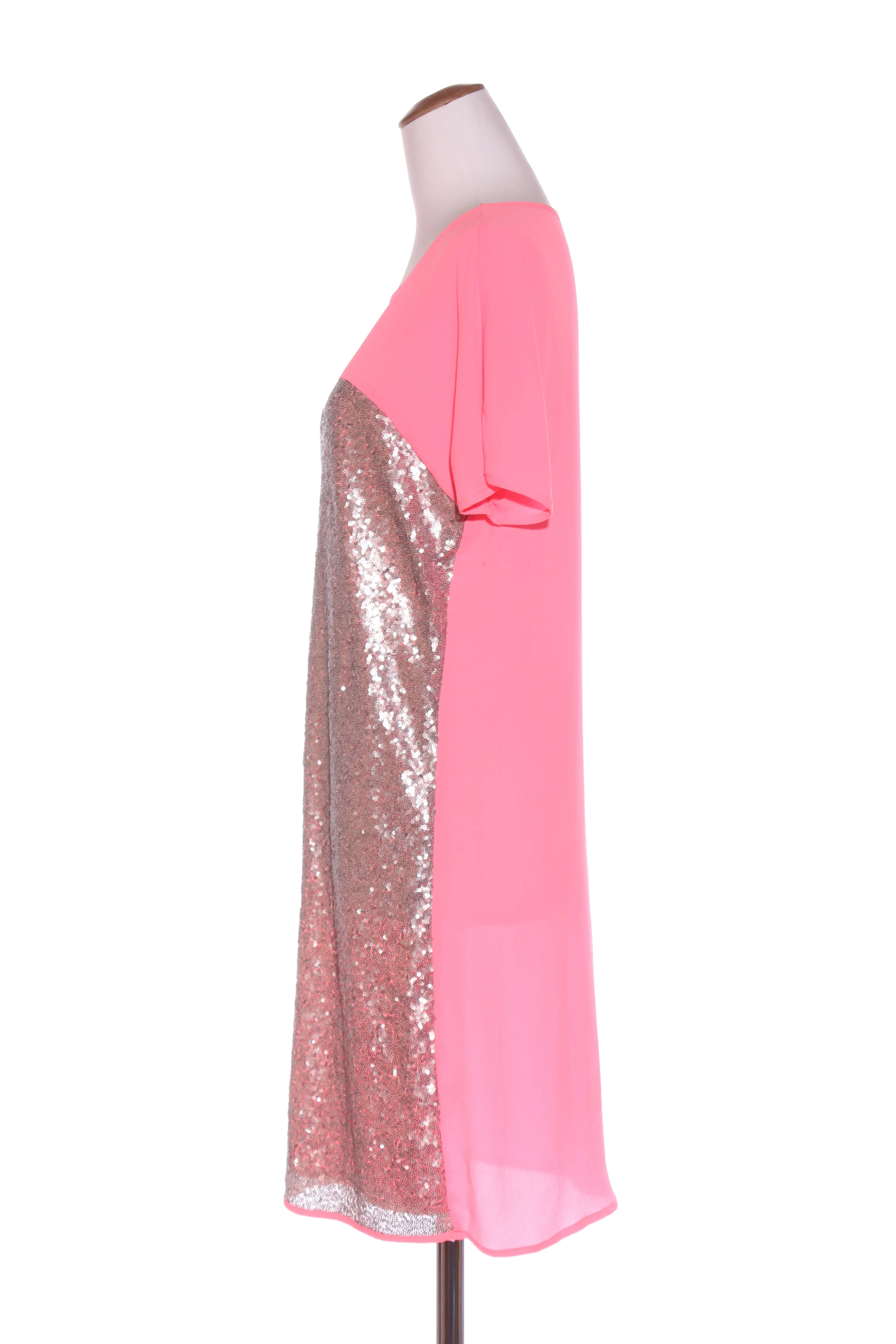 AUGUSTINE - Sequin front neon pink dress! 12