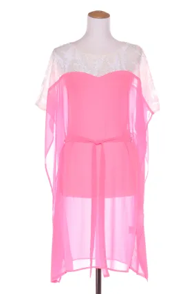AUGUSTINE - Sequin   lace detail neon pink dress! 8-10