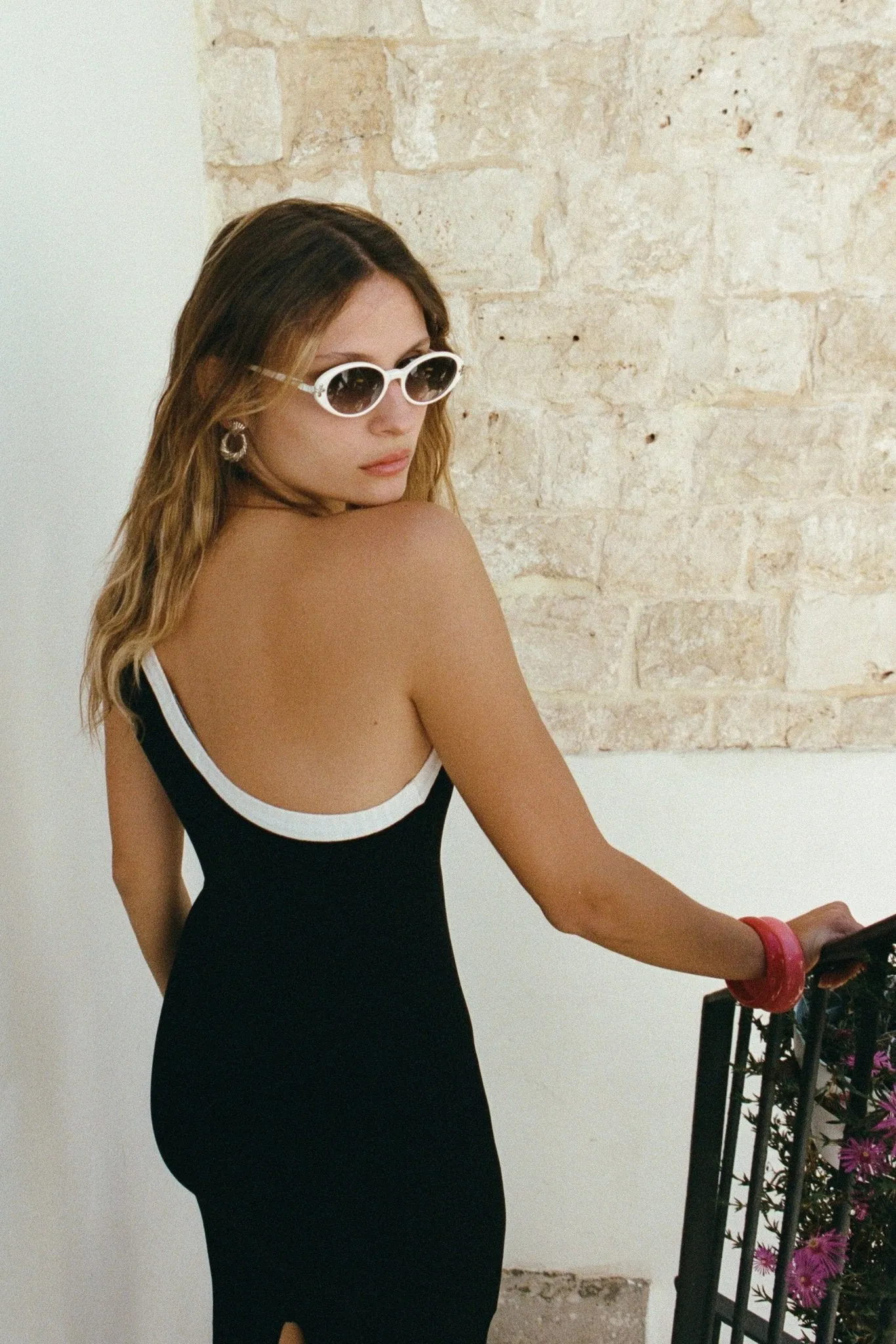 Black Asymmetric Maxi Dress Gabi