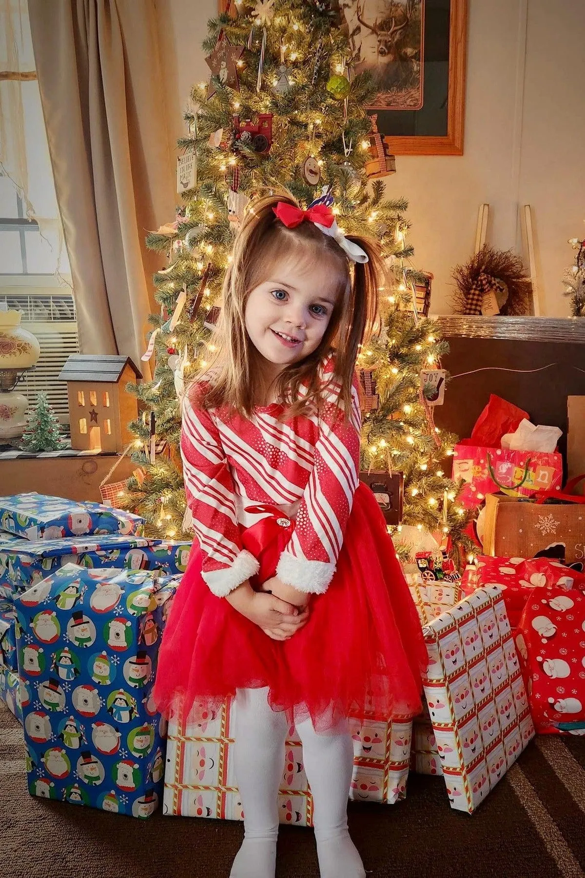 Candy Cane Striped Tutu Dress