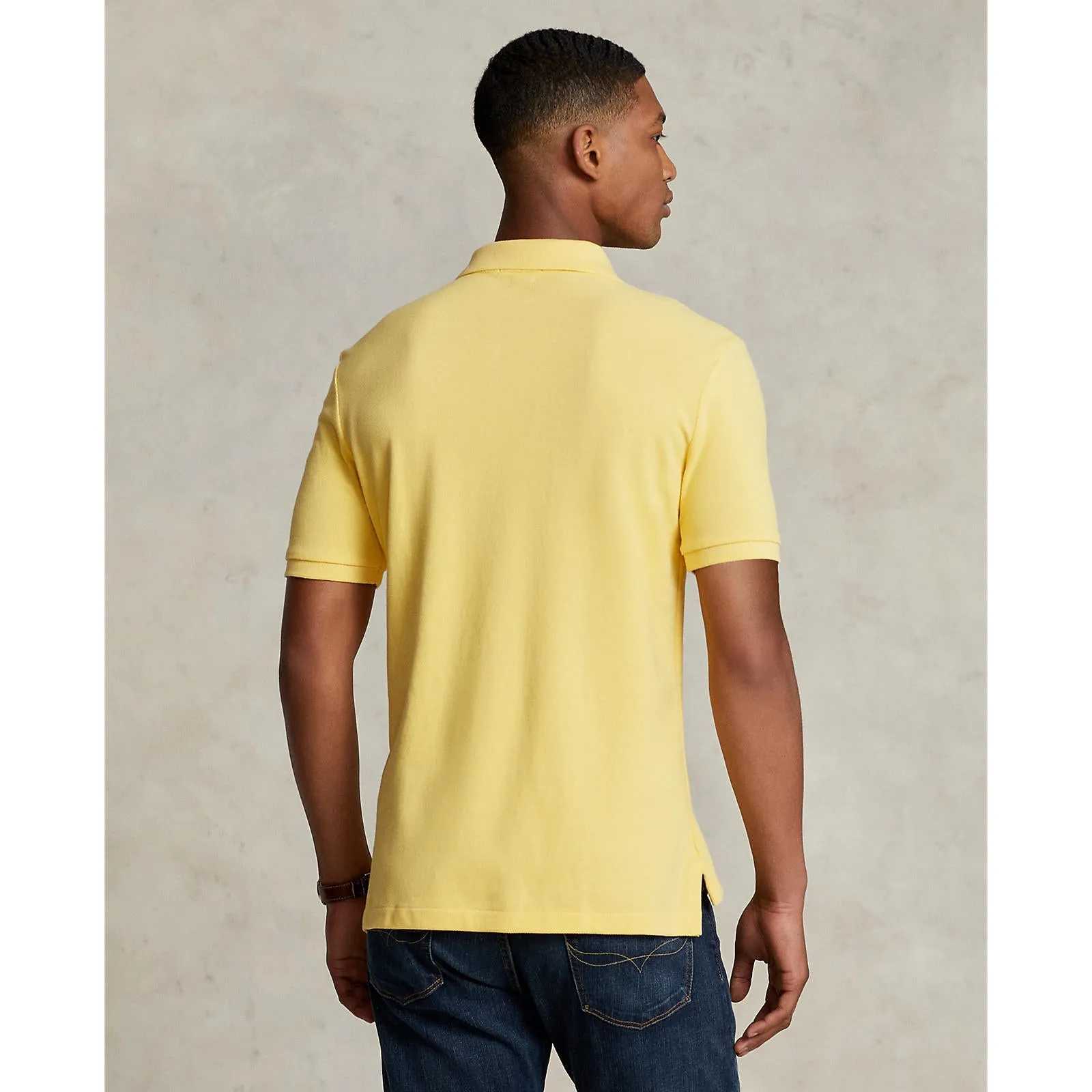 Custom Slim Fit Mesh Polo - Corn Yellow