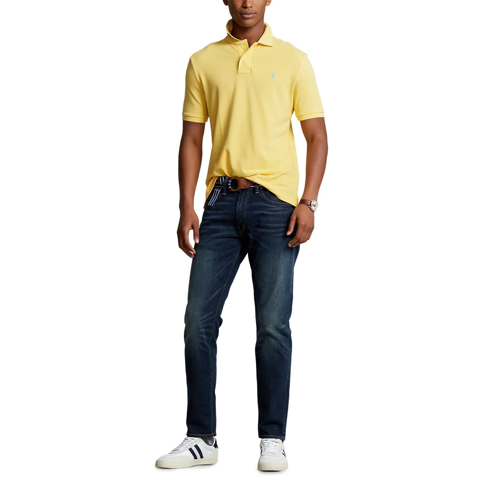 Custom Slim Fit Mesh Polo - Corn Yellow