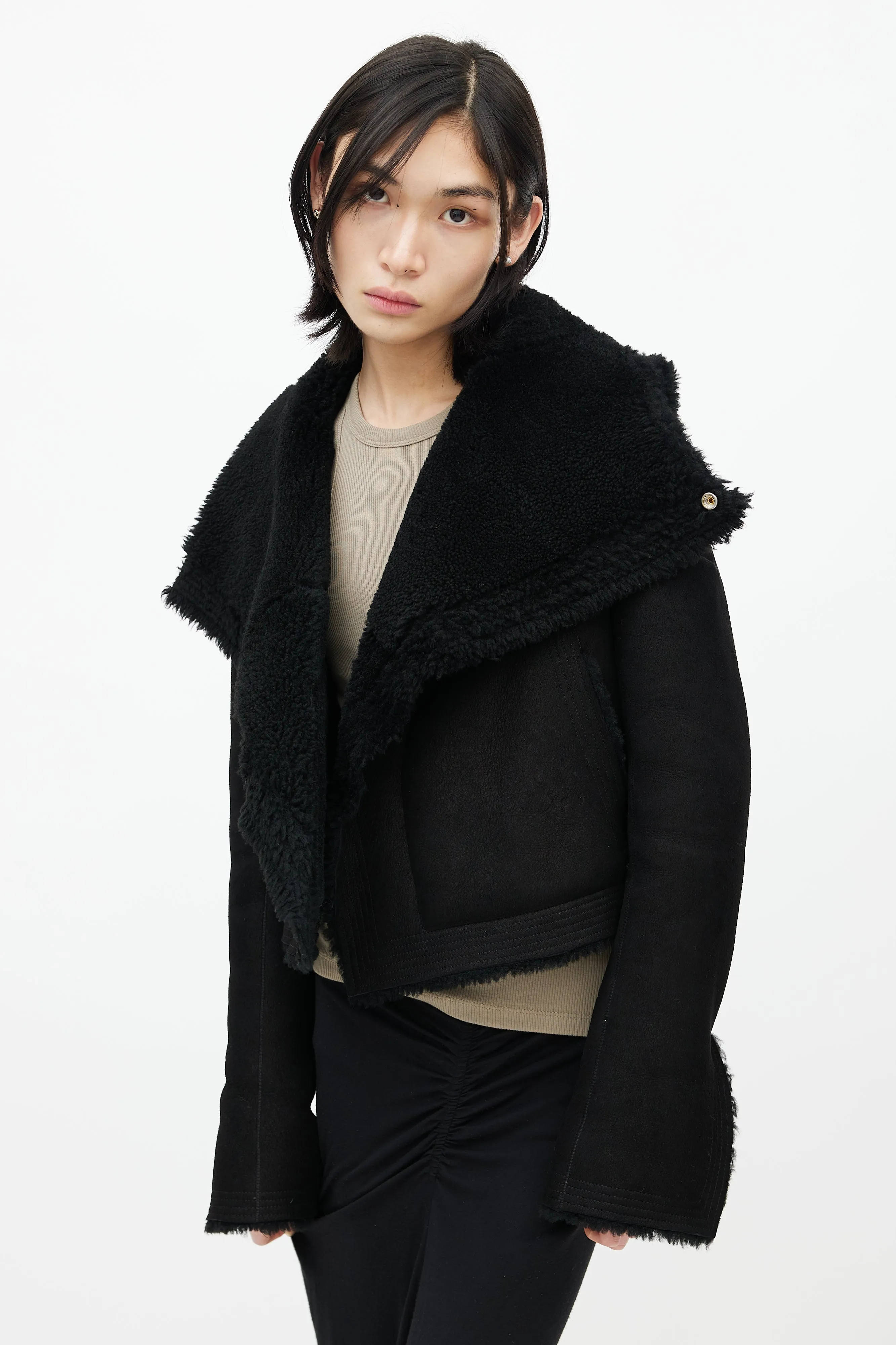 FW 2019 Larry Black Shearling Jacket
