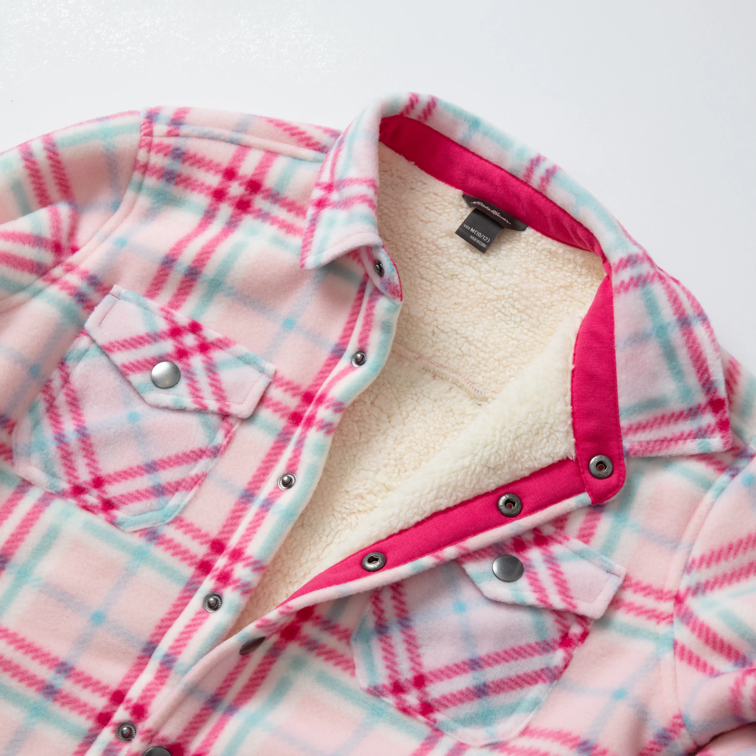 Girls Faux Shearling Shirt Jacket