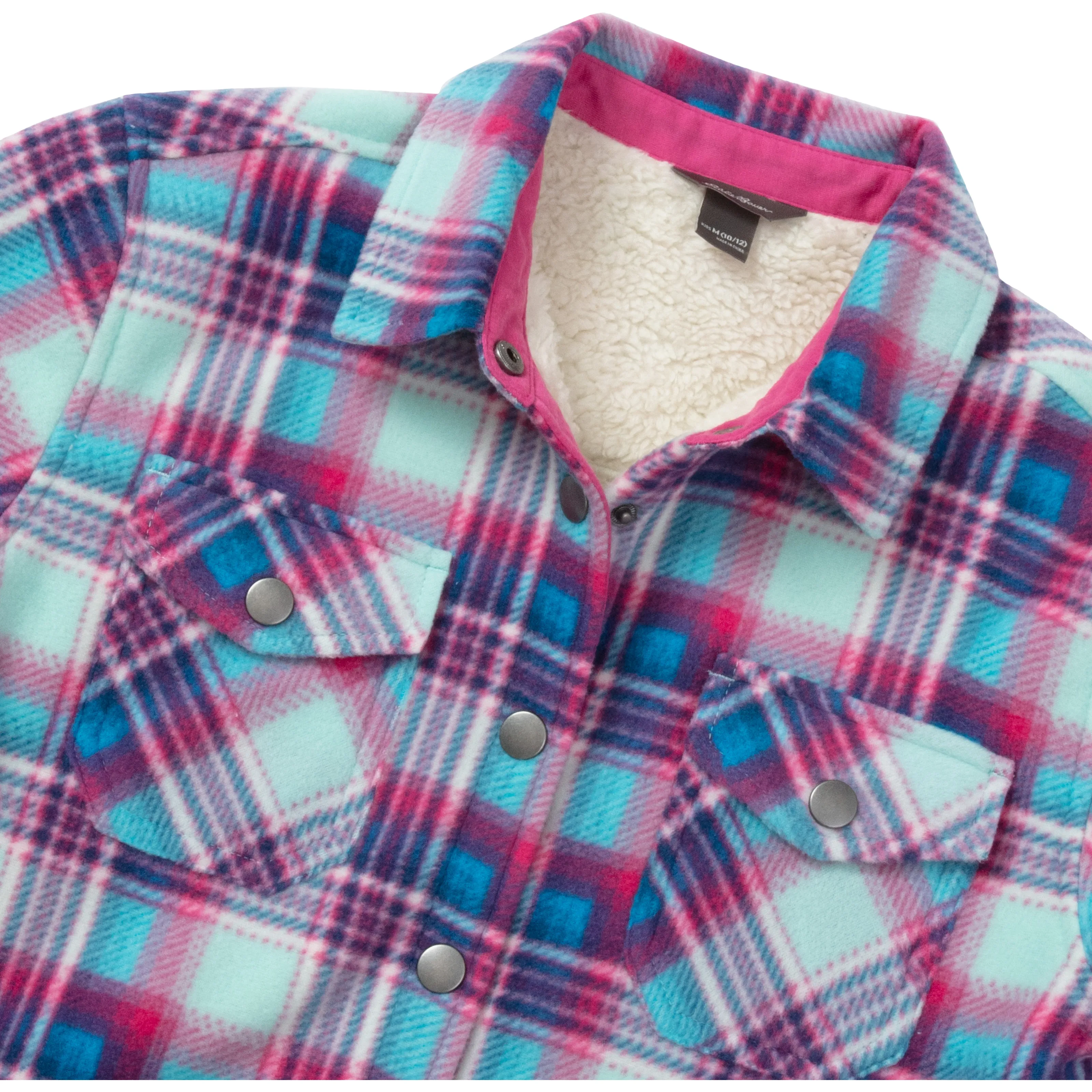 Girls Faux Shearling Shirt Jacket