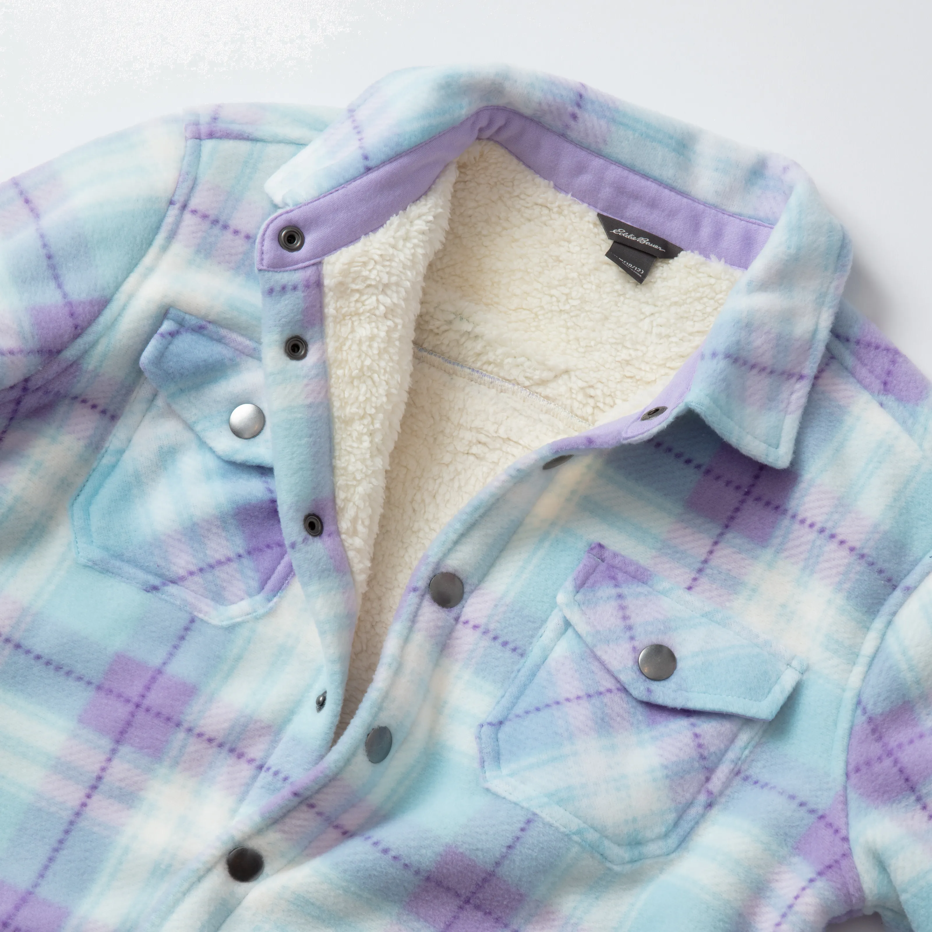 Girls Faux Shearling Shirt Jacket