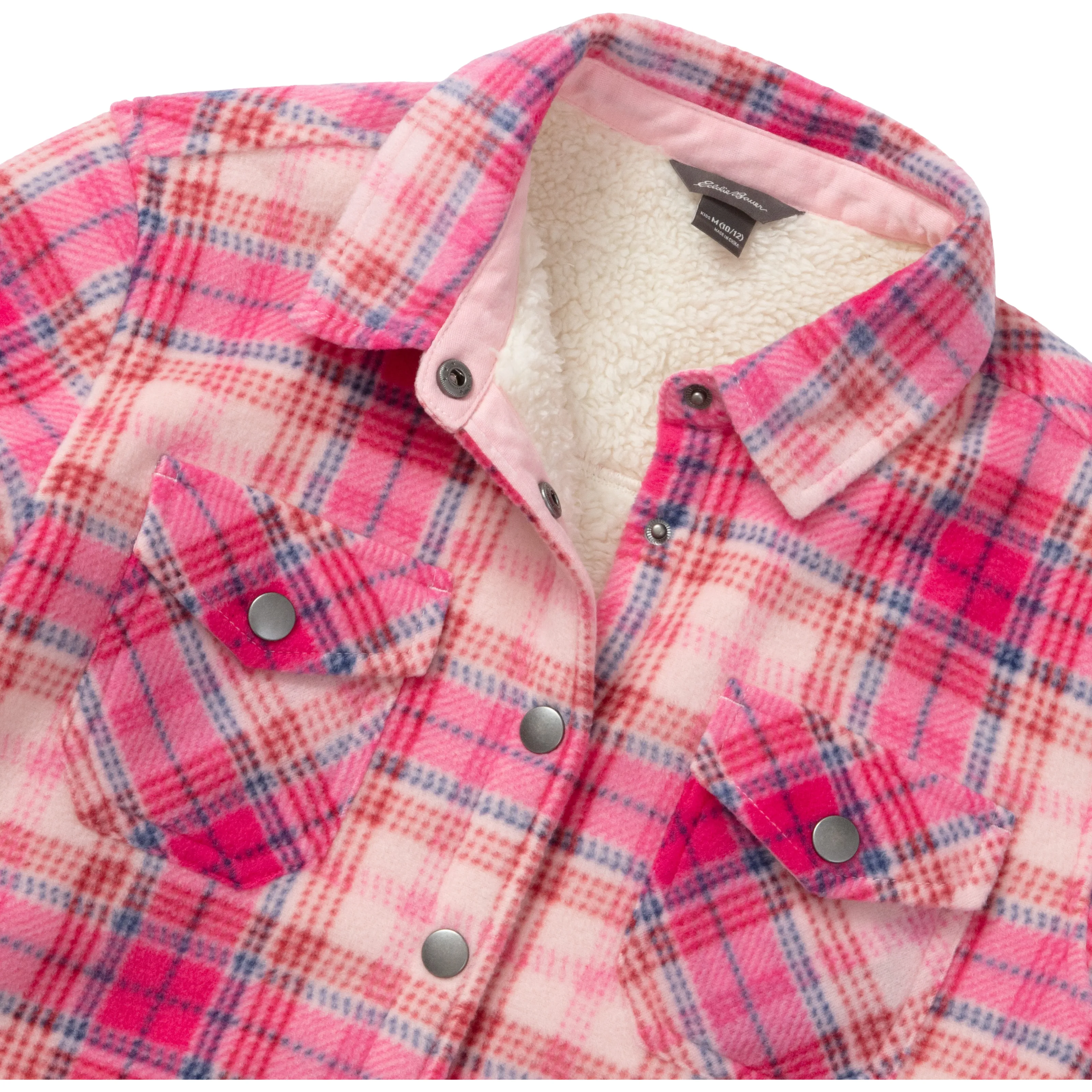 Girls Faux Shearling Shirt Jacket
