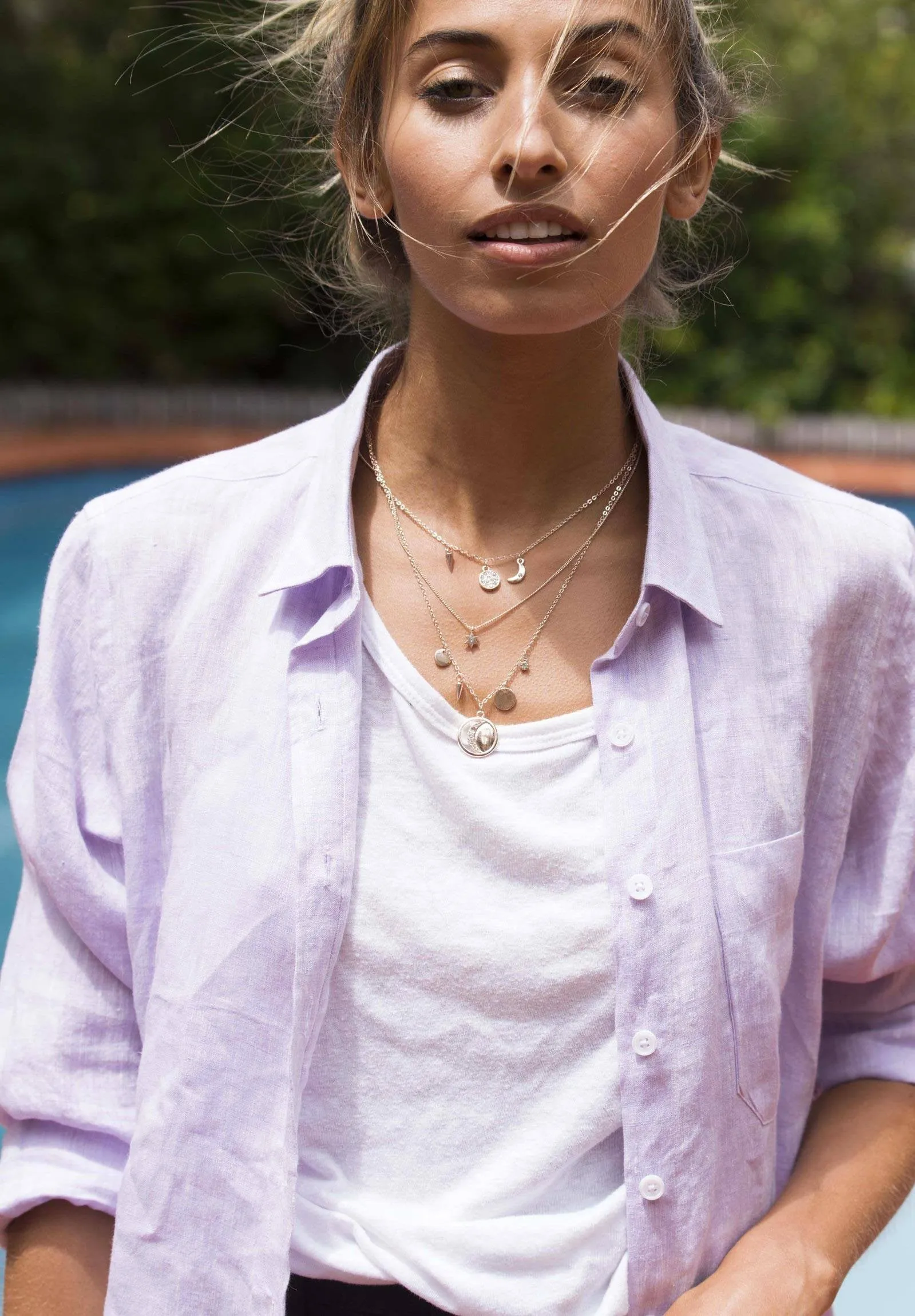 Iris Lilac Classic Fit Linen Shirt