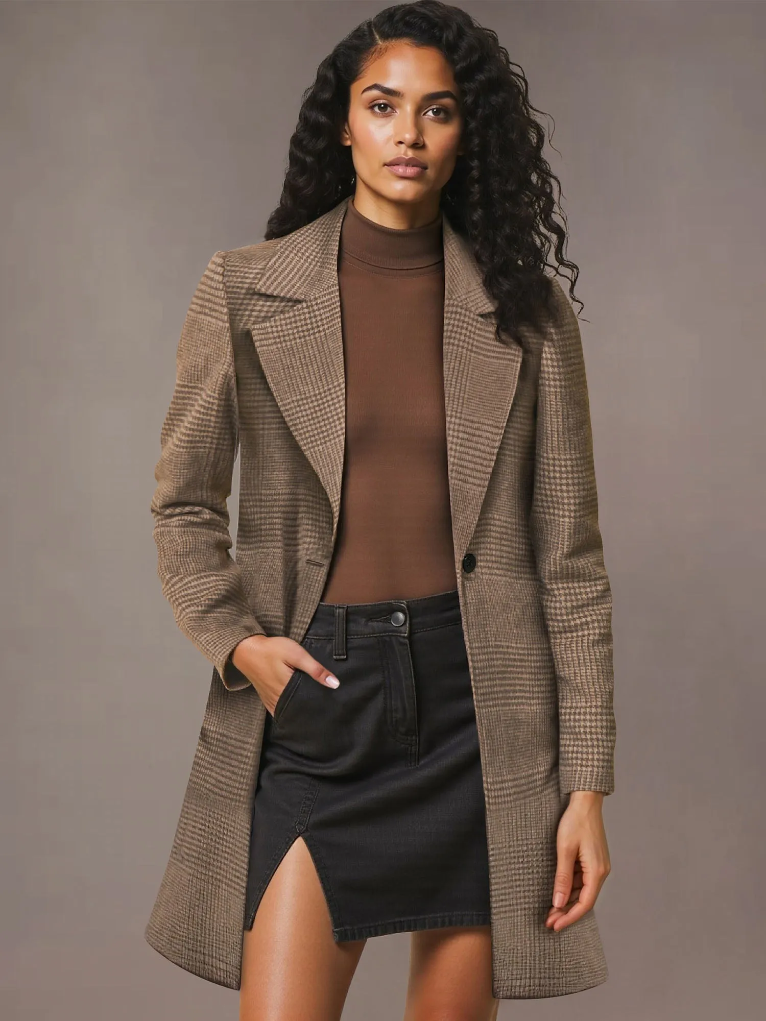 Longline Button Front Coat