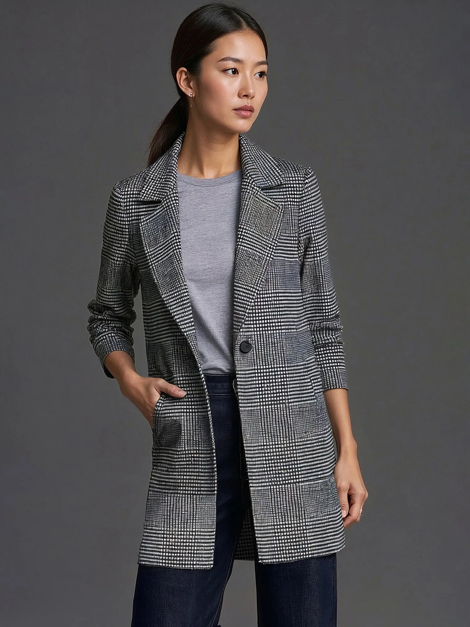 Longline Button Front Coat