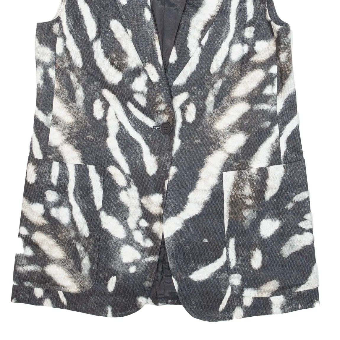 MAX MARA Womens Blazer Gilet Black Linen UK 10
