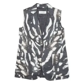 MAX MARA Womens Blazer Gilet Black Linen UK 10