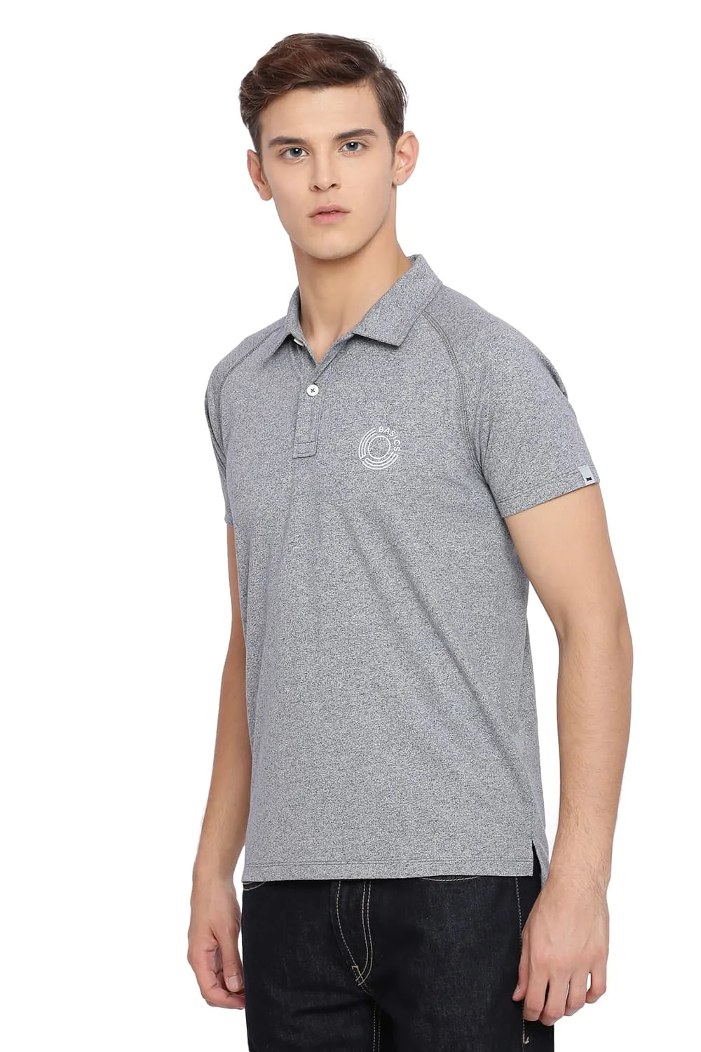 Muscle Fit Raglan Half Sleeve Polo T Shirt