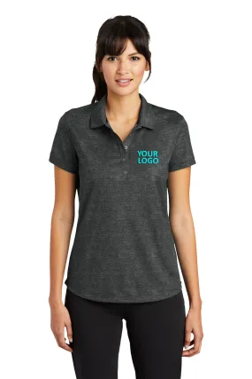 Nike Ladies Dri-FIT Crosshatch Customized Polos, Anthracite/ Black