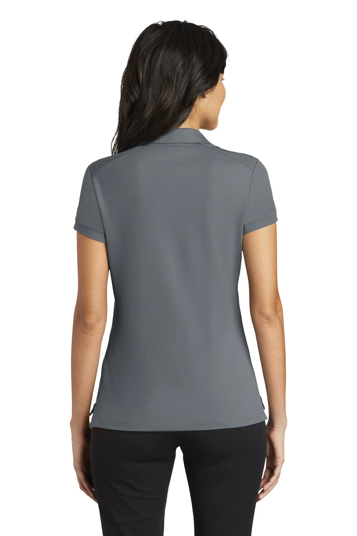 Nike Ladies Dri-FIT Icon Pique Modern Fit Custom Polos, Dark Grey