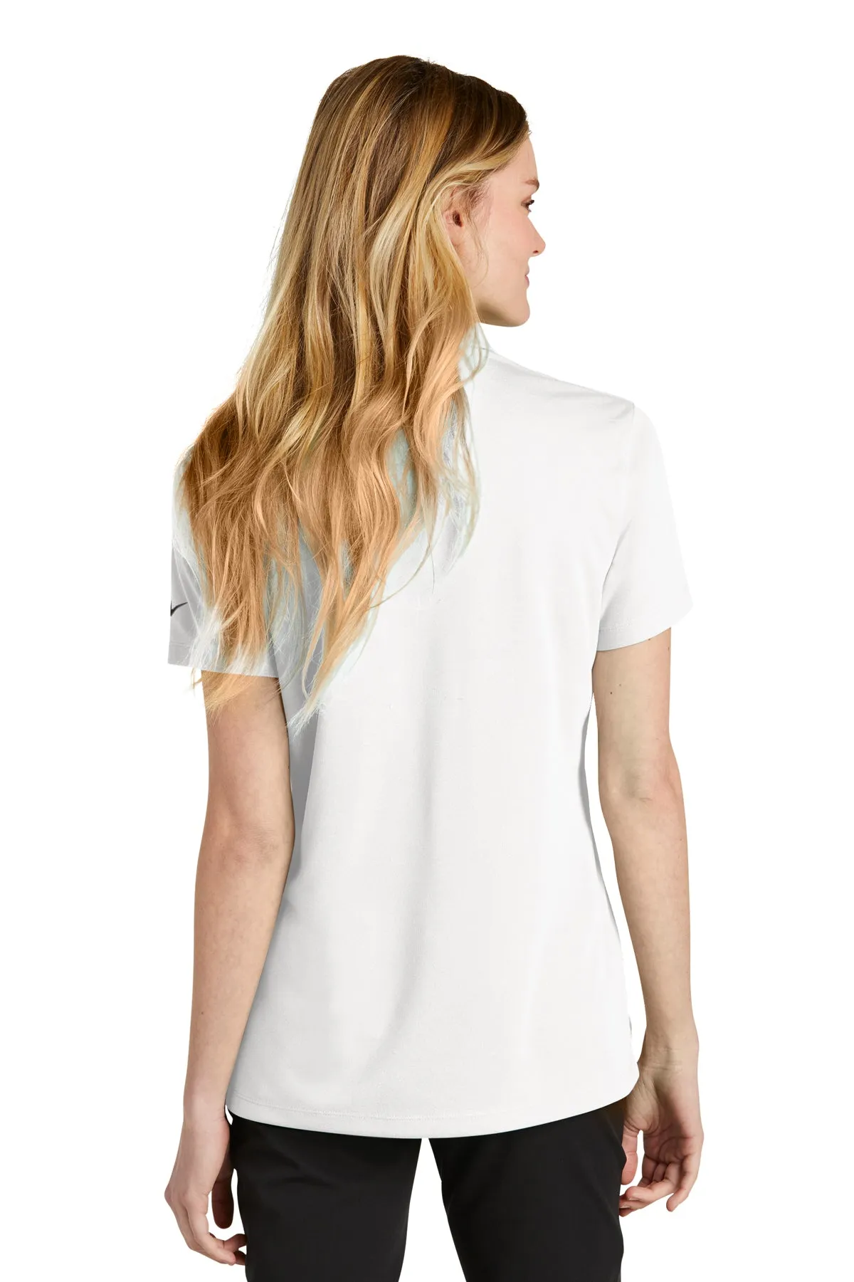 Nike Ladies Dri-FIT Micro Pique Customized Polos, White