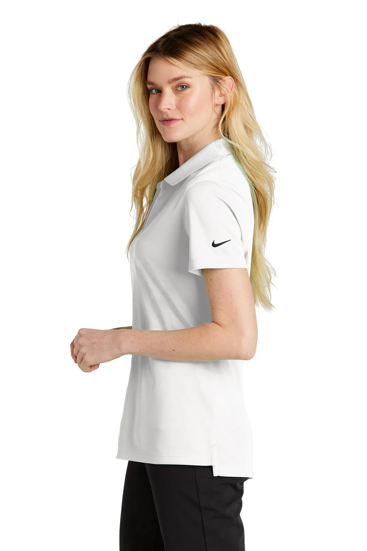 Nike Ladies Dri-FIT Micro Pique Customized Polos, White