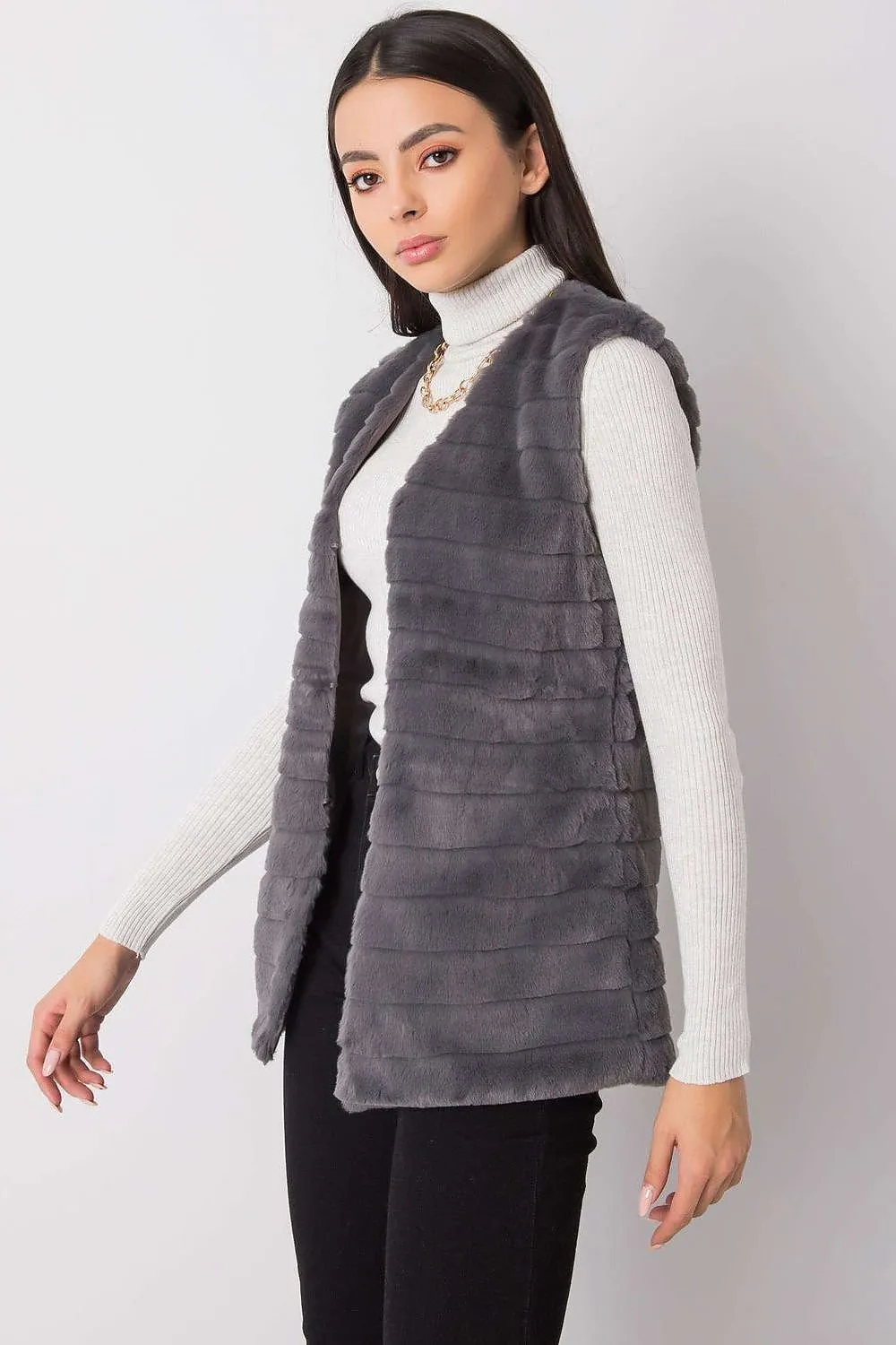 OCH BELLA Women's European-made Faux Fur Winter Vest/Gilet