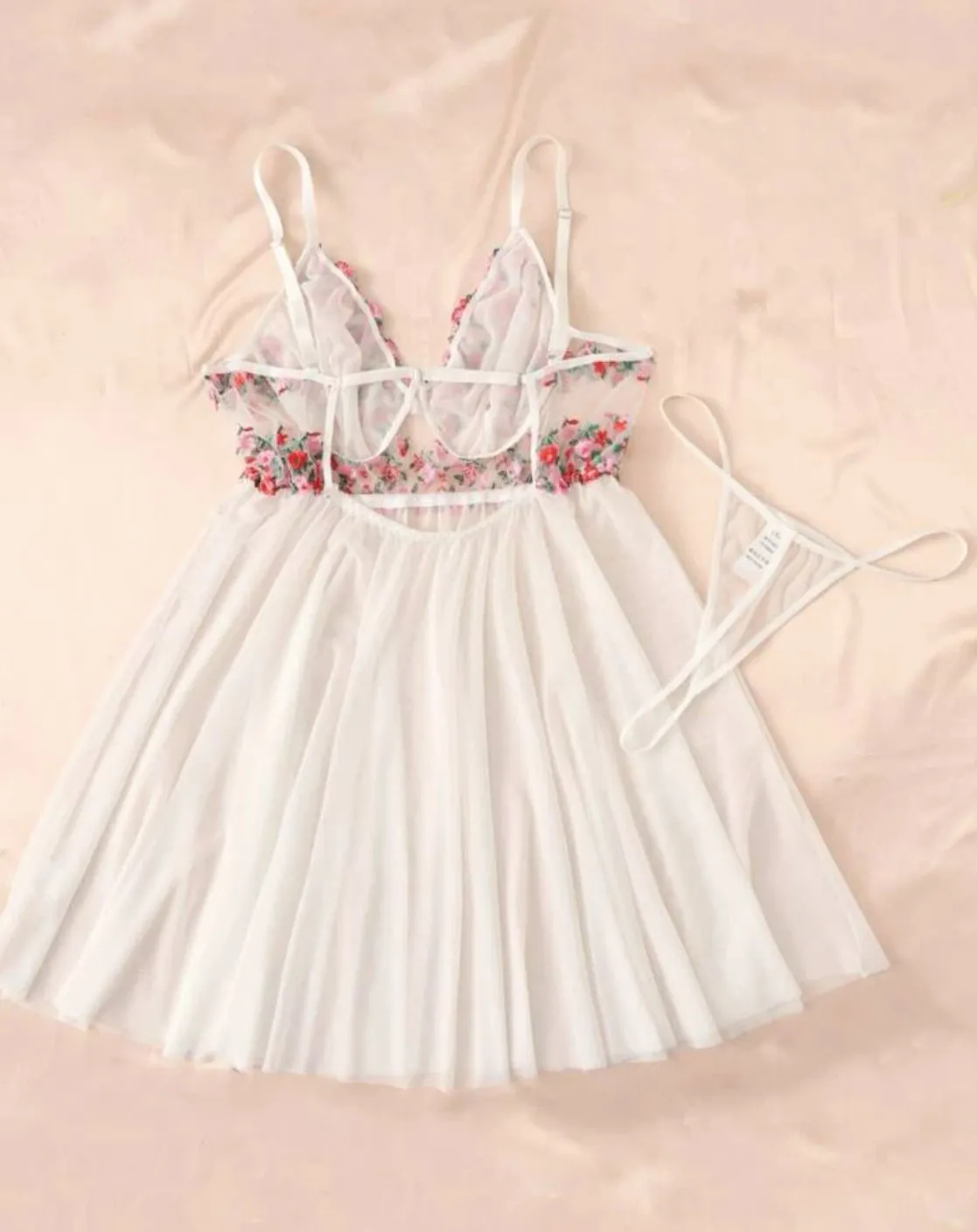 Plus Size Bridal Lingerie Set Mesh Slip