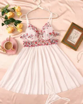Plus Size Bridal Lingerie Set Mesh Slip