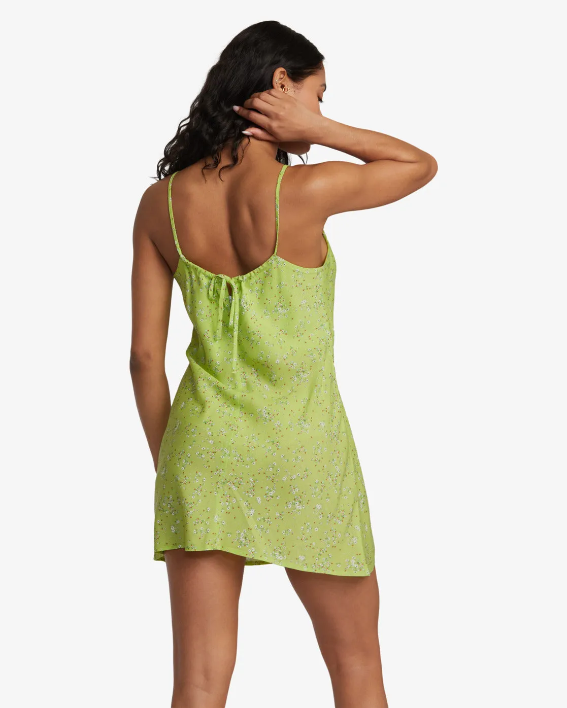 RVCA Womens Macarthur Mini Dress - Neon Green