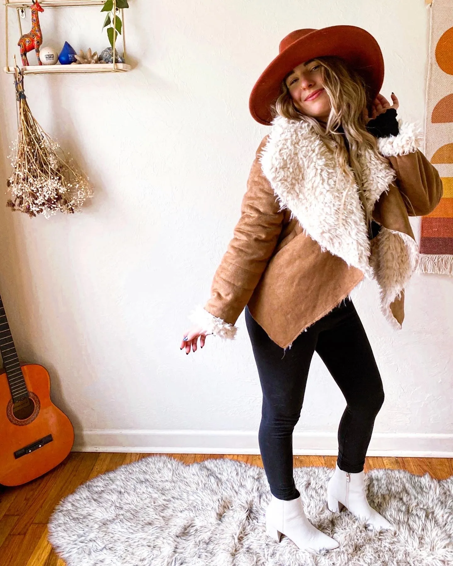 Stevie Nicks Shearling Suede Jacket