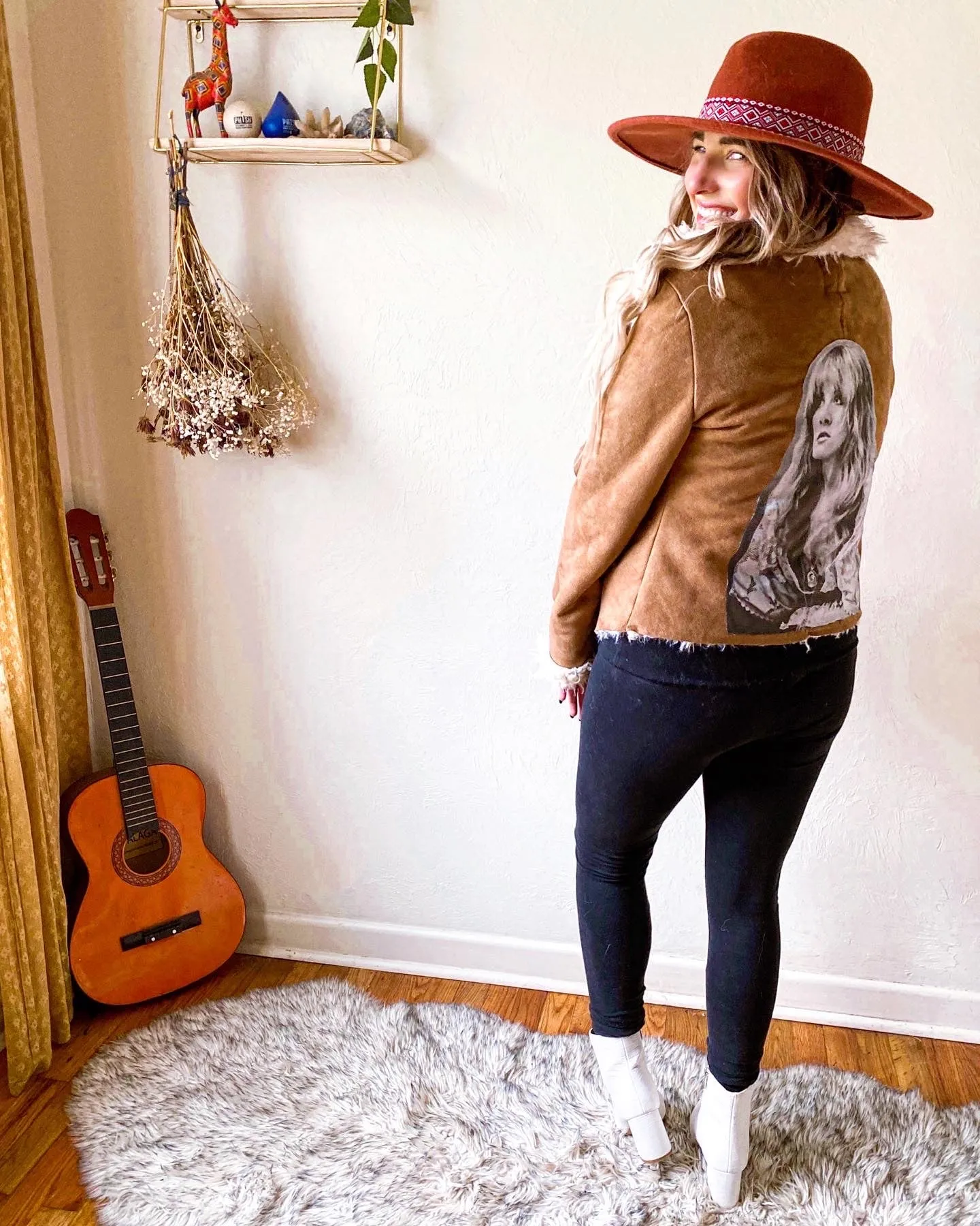 Stevie Nicks Shearling Suede Jacket