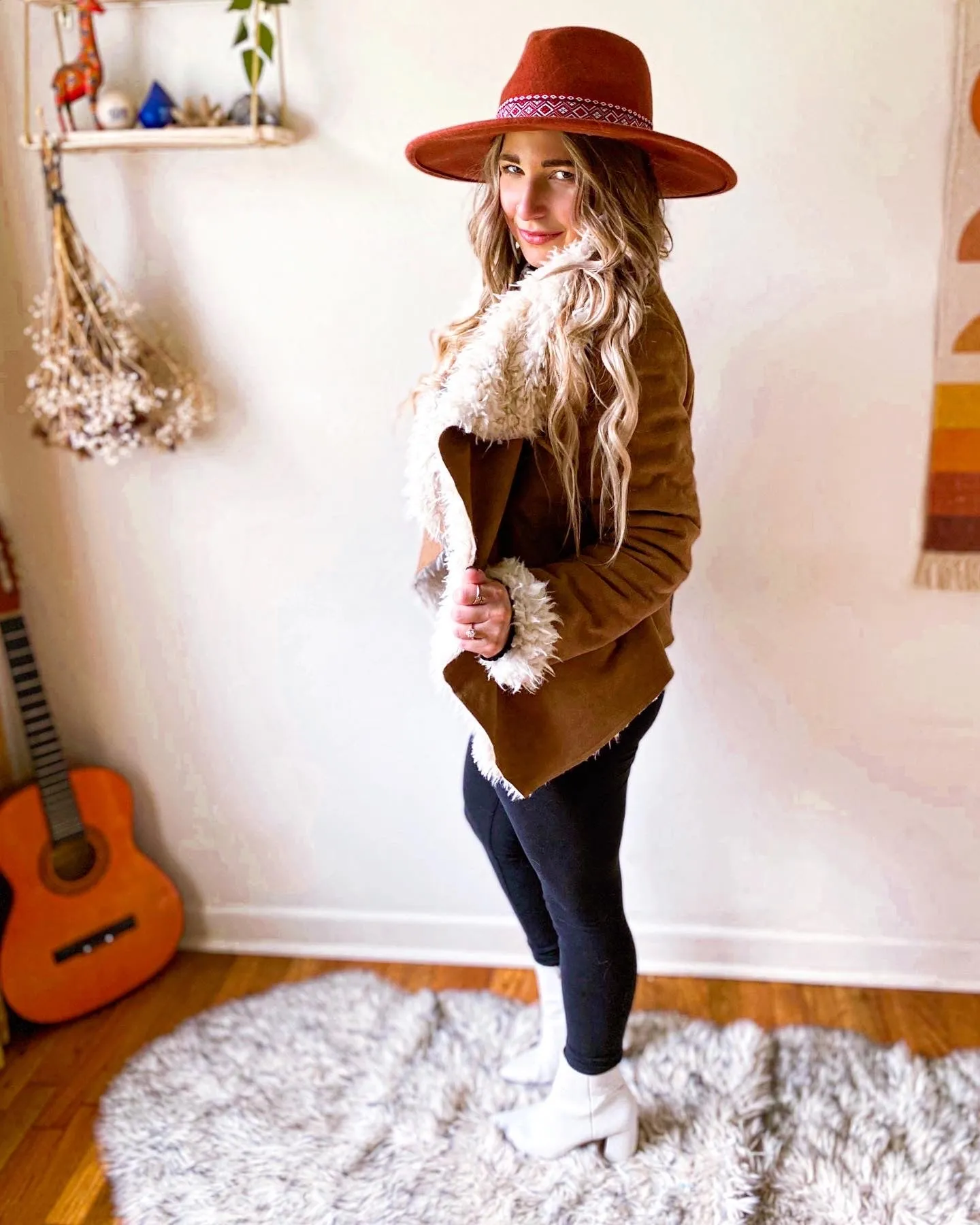 Stevie Nicks Shearling Suede Jacket