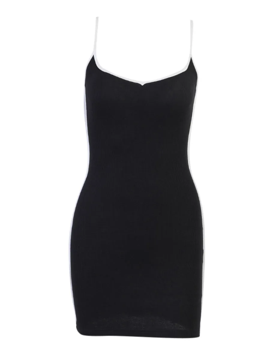 Summer Fashion Instunning Slim-Fit Peach Collar Slip Dress