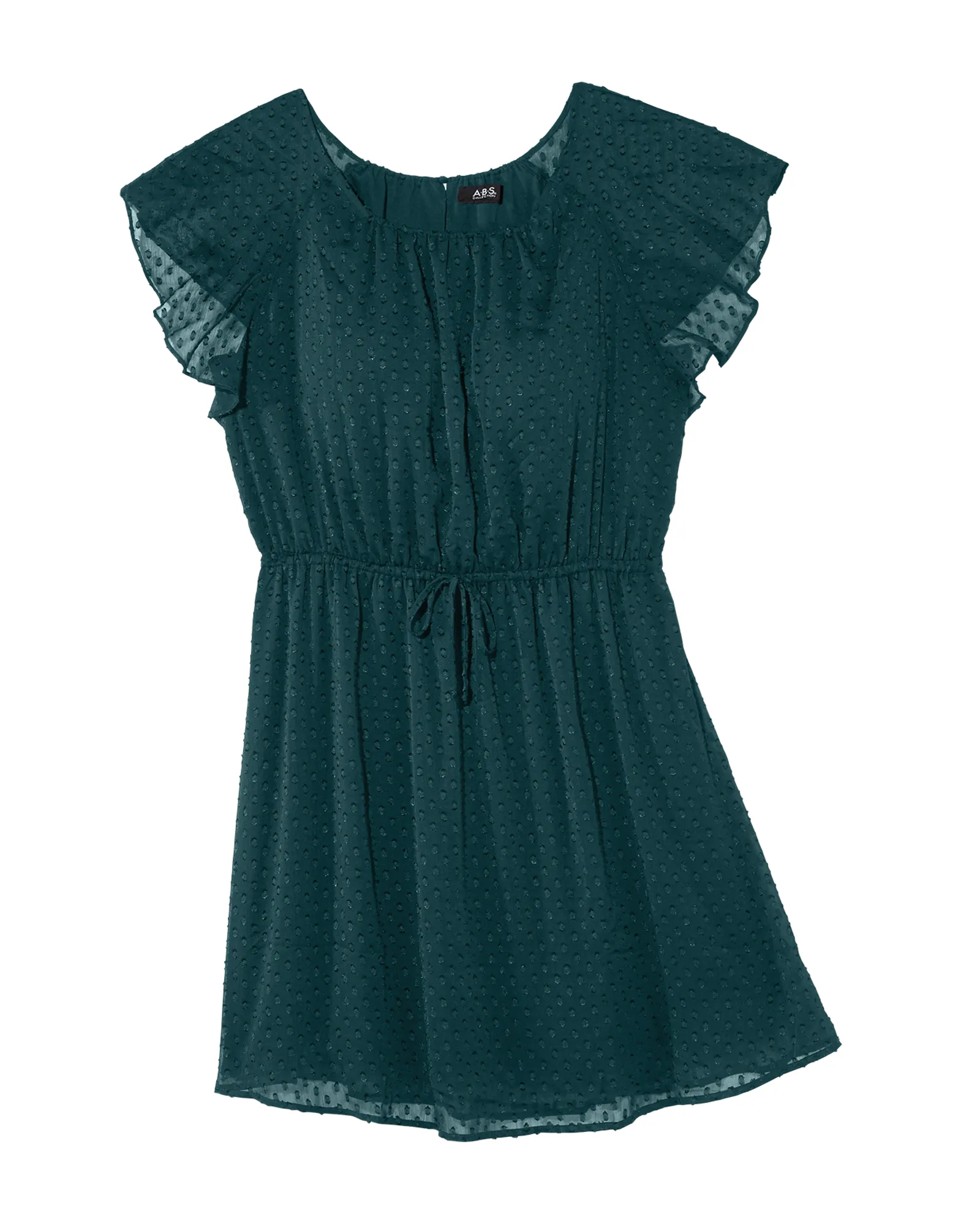 Tulsa Clip Dot Dress | Forest Green