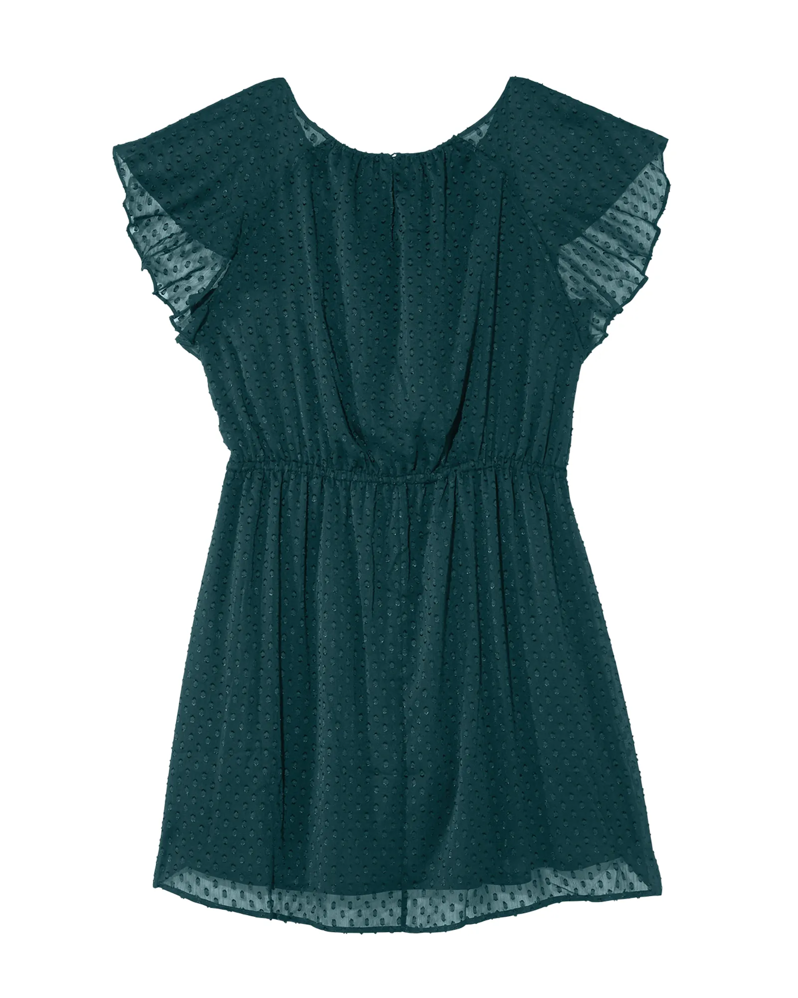 Tulsa Clip Dot Dress | Forest Green