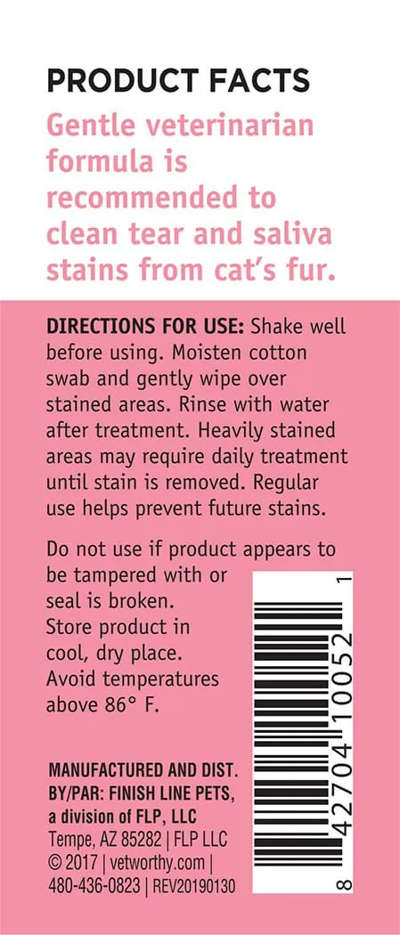 Vet Worthy Feline Tear Stain Cleaner, 4 oz
