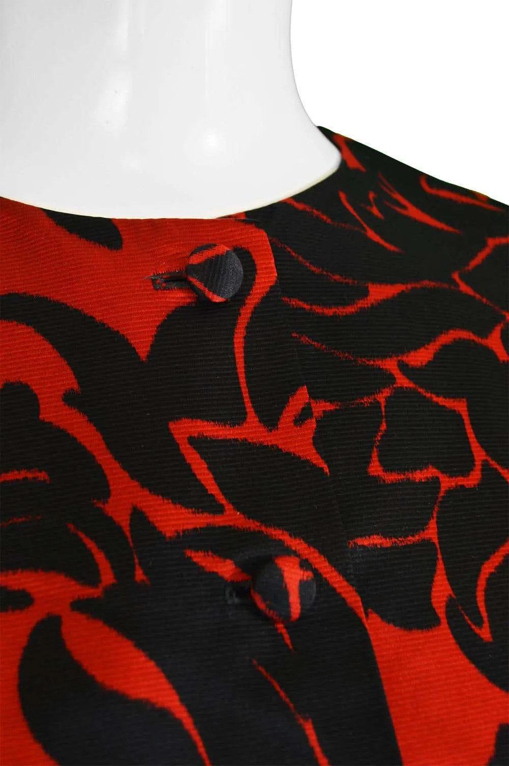 Vicky Tiel Vintage Womens Red & Black Evening Jacket, 1980s