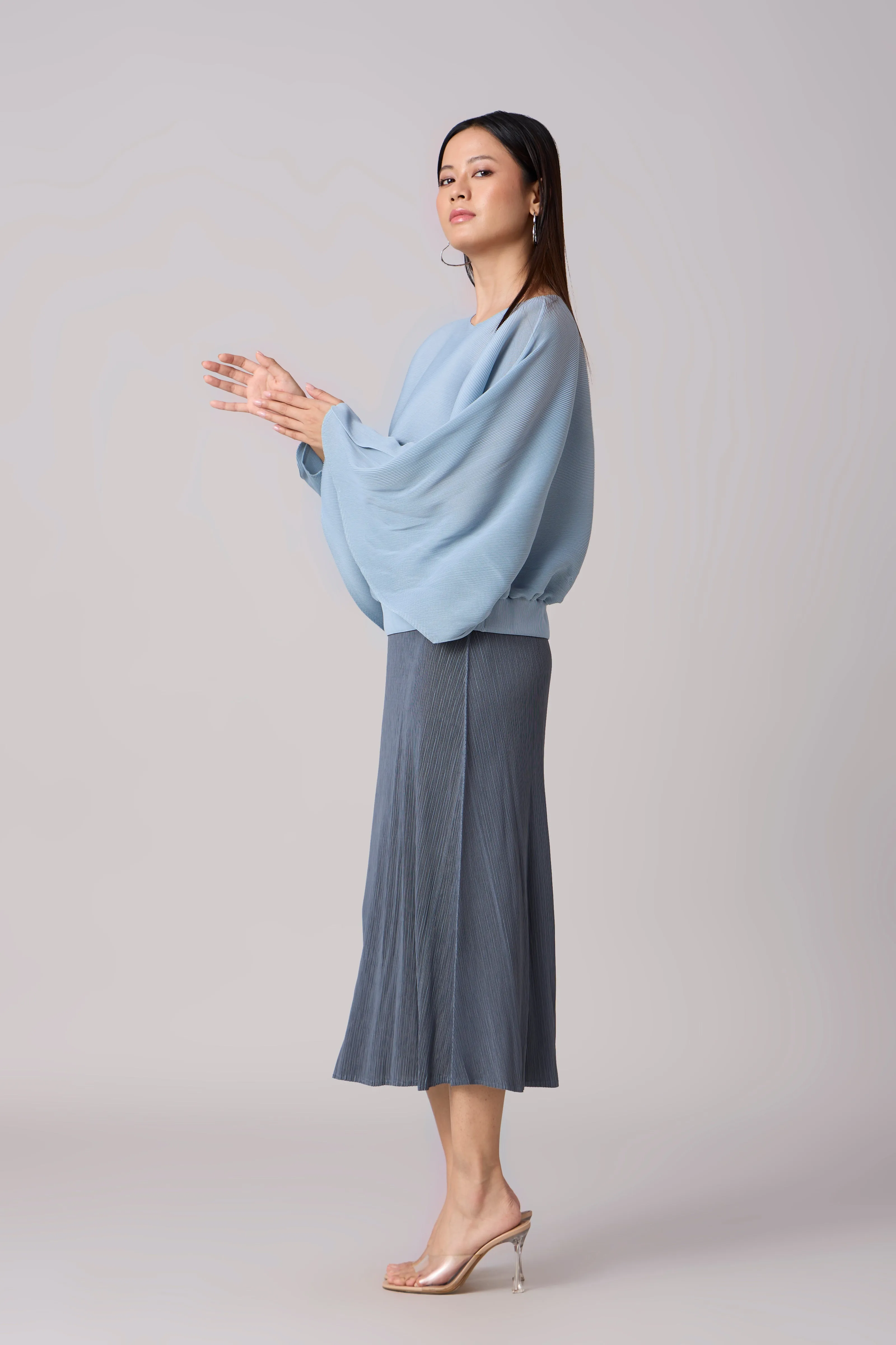 Willa   Cami Dress Set - Blue Grey