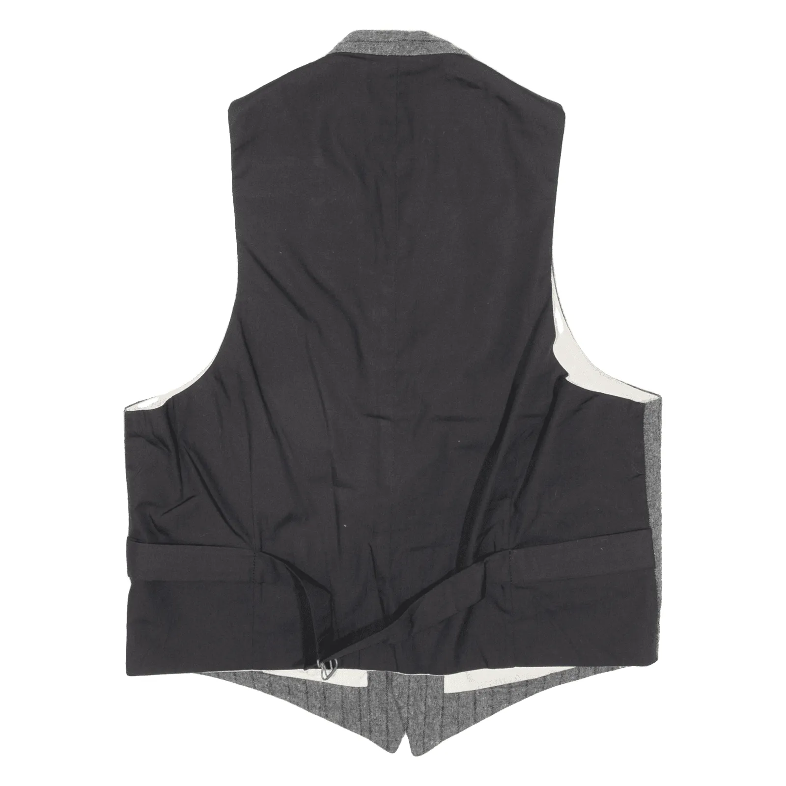 WOOLRICH Waistcoat Knit Gilet Grey Pinstripe Mens M