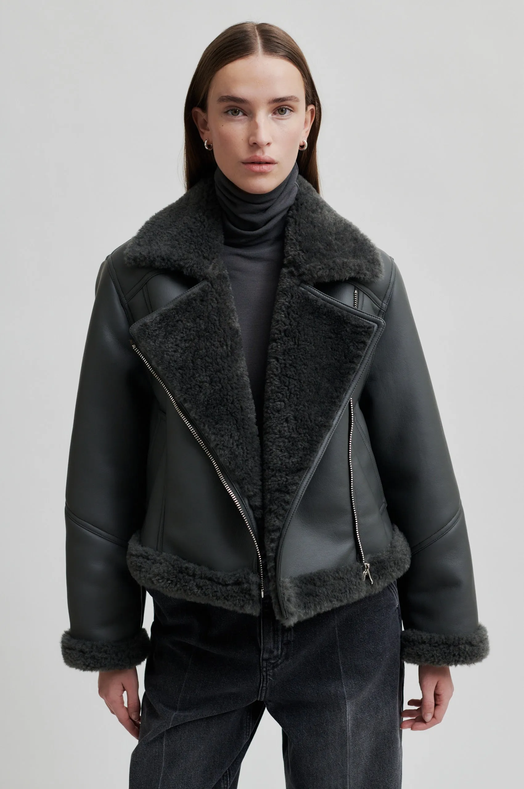 Zaro Biker Jacket - Volcanic Ash