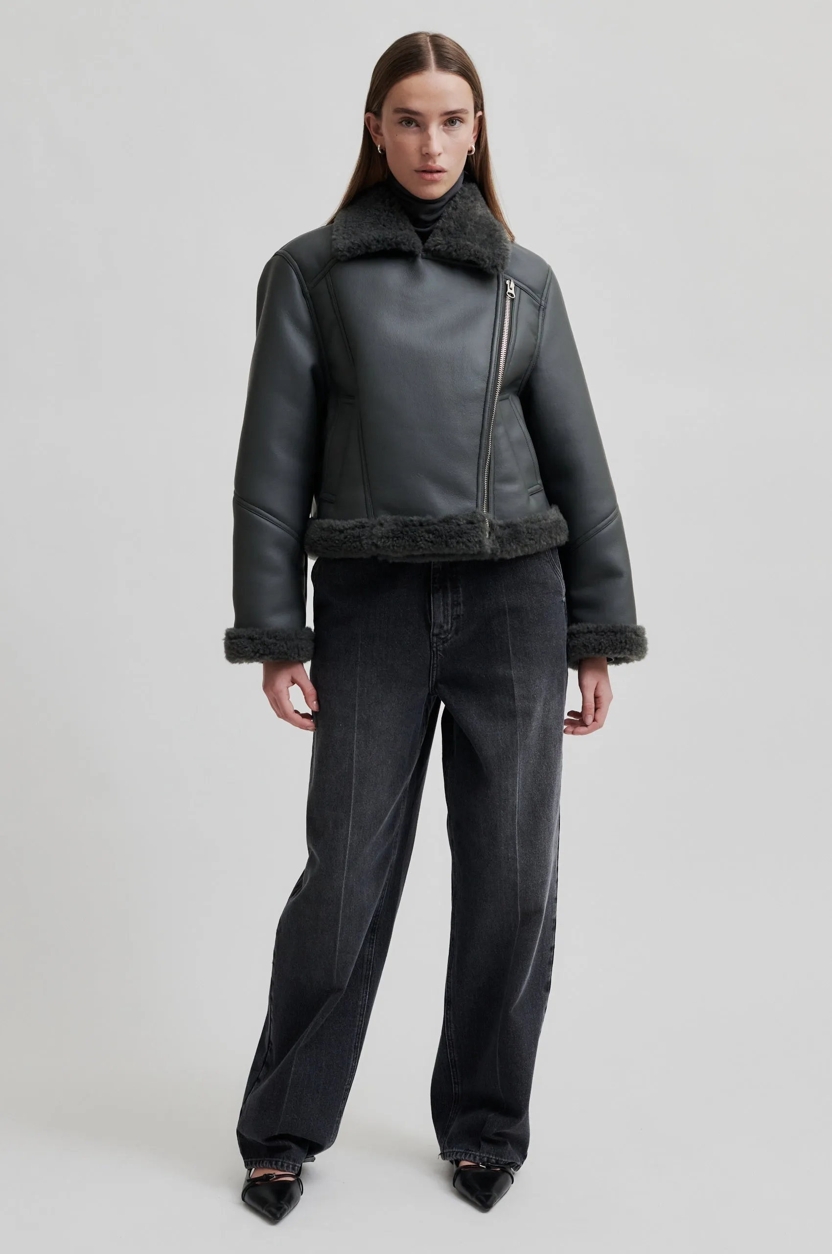 Zaro Biker Jacket - Volcanic Ash