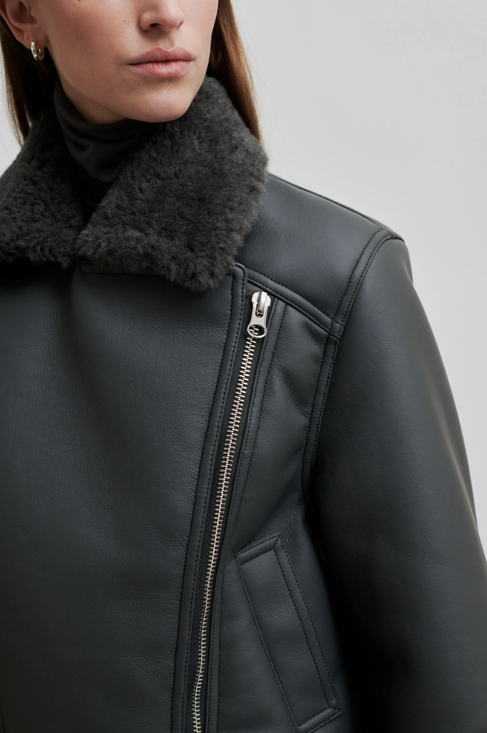 Zaro Biker Jacket - Volcanic Ash