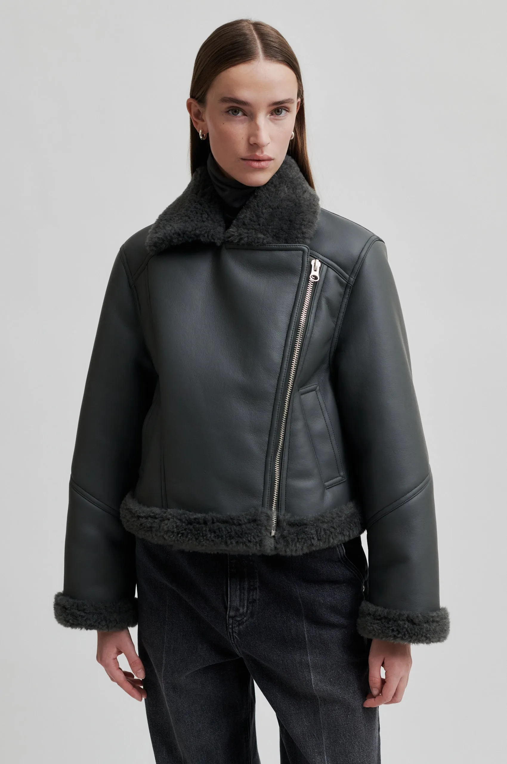 Zaro Biker Jacket - Volcanic Ash