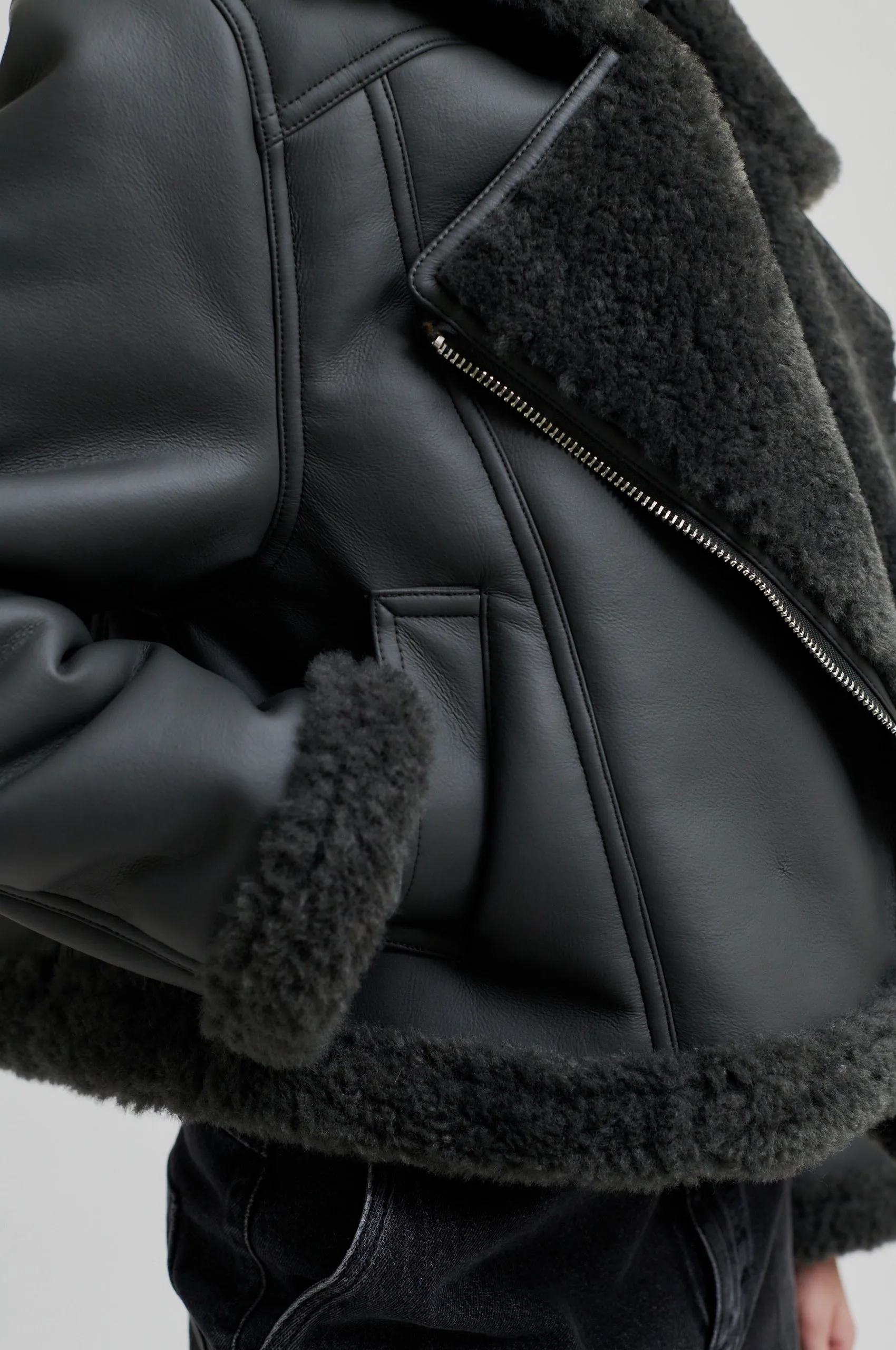 Zaro Biker Jacket - Volcanic Ash